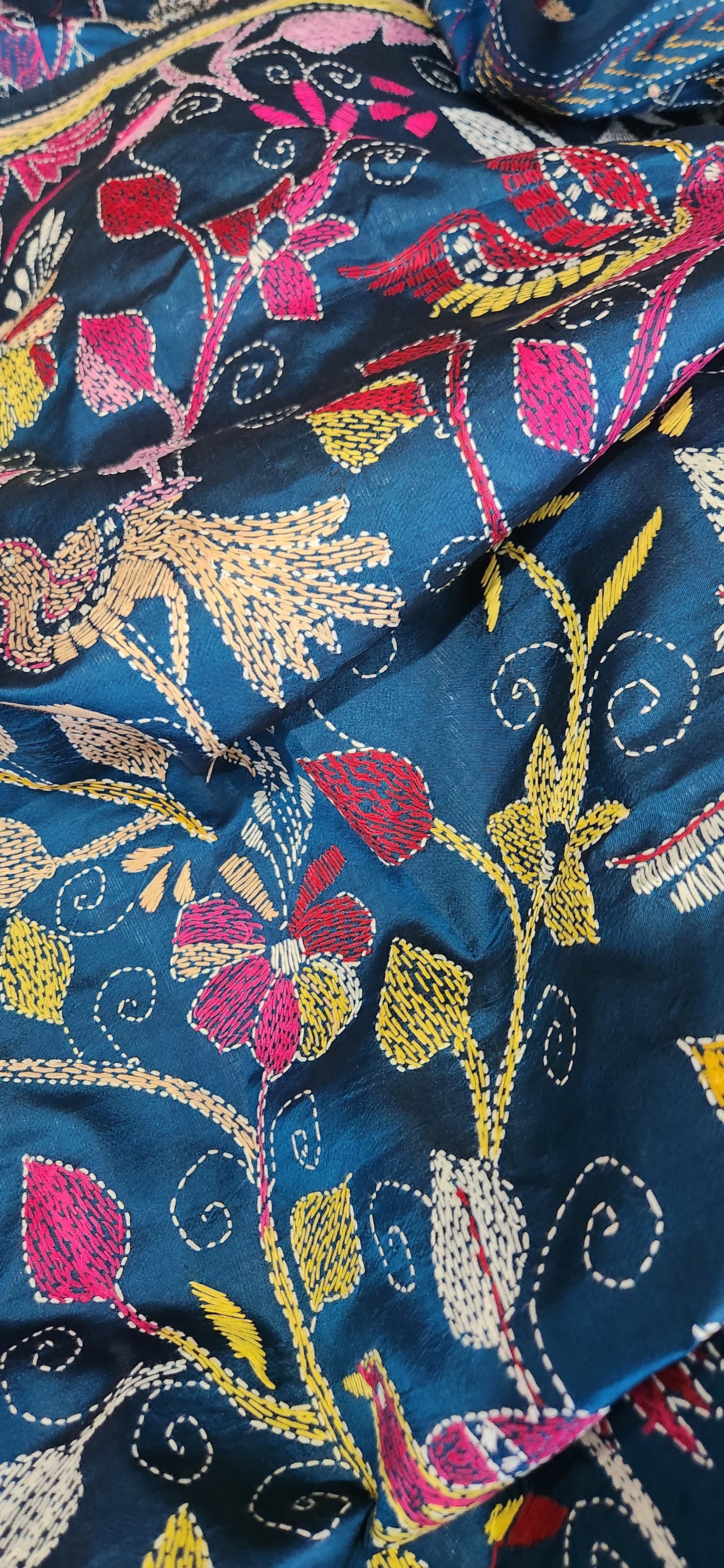 Kantha dupatta blue dupatta birds dupatta designer dupatta