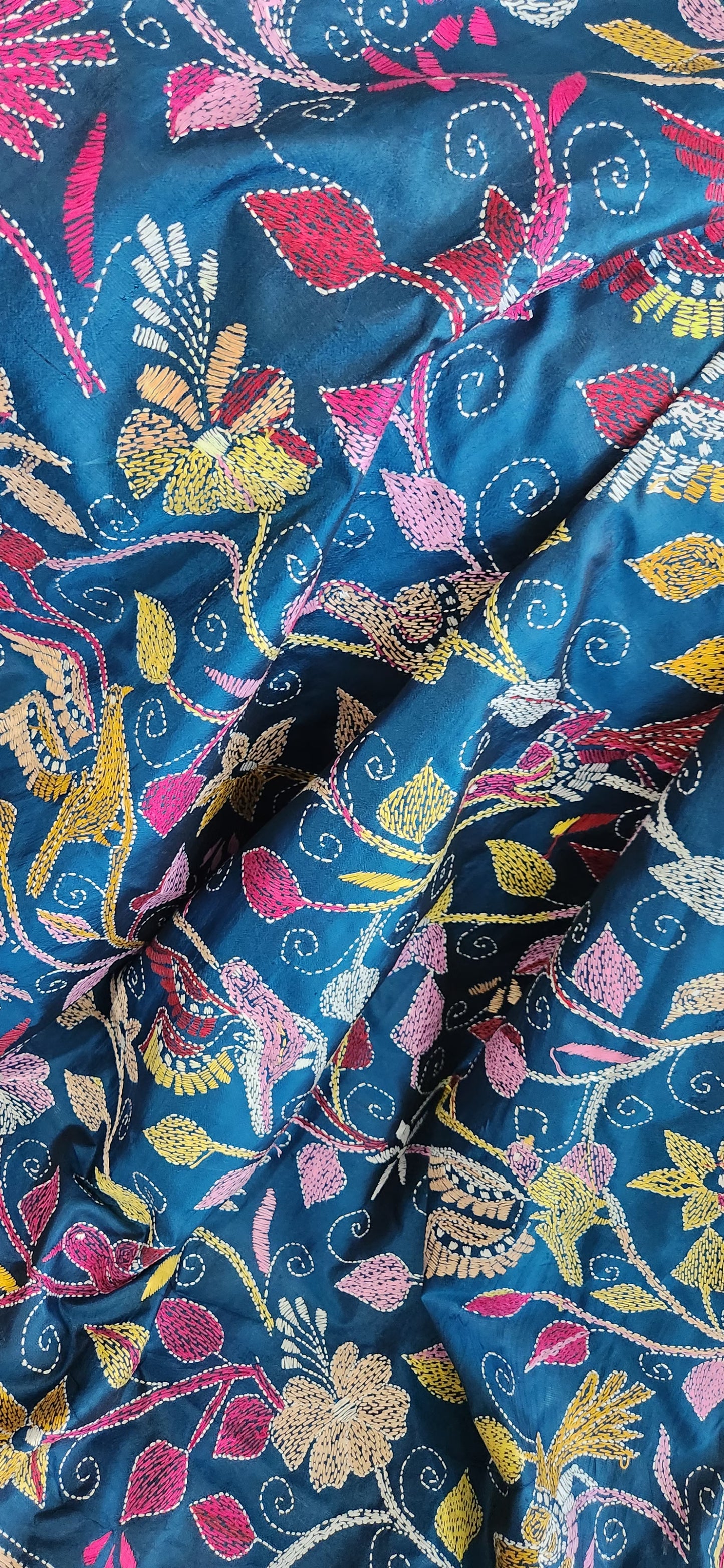 Kantha dupatta blue dupatta birds dupatta designer dupatta