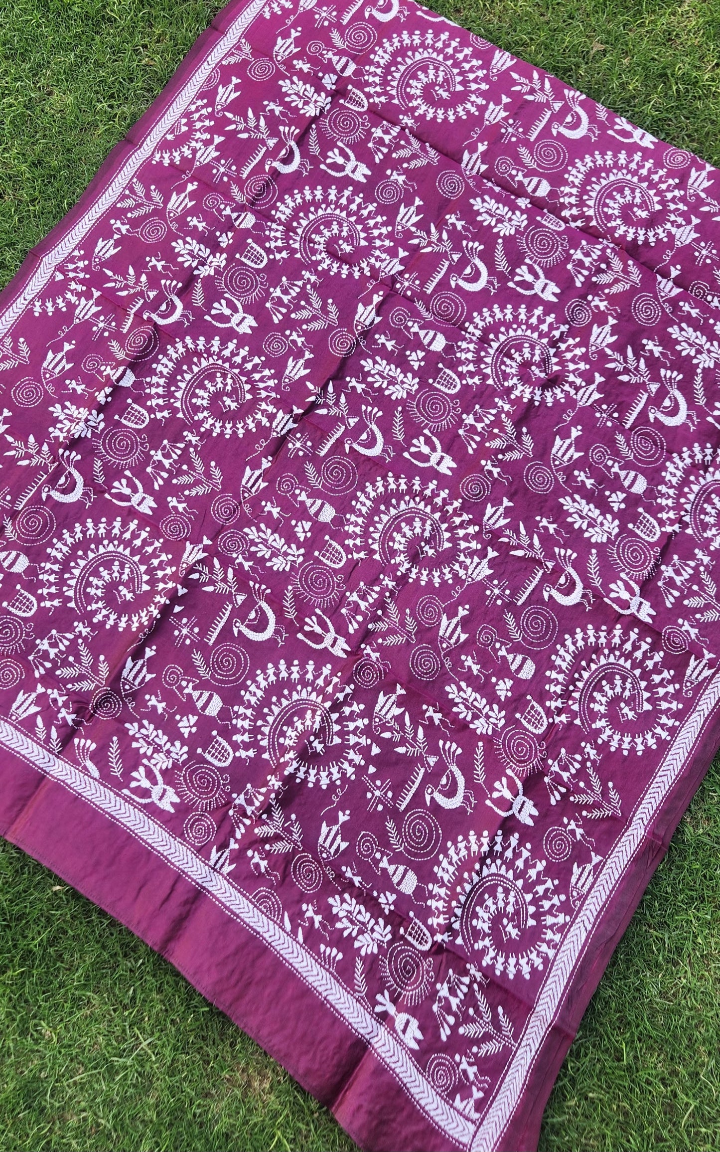 Kantha dupatta purple dupatta warli dupatta silk dupatta designer dupatta dupattas for gifting