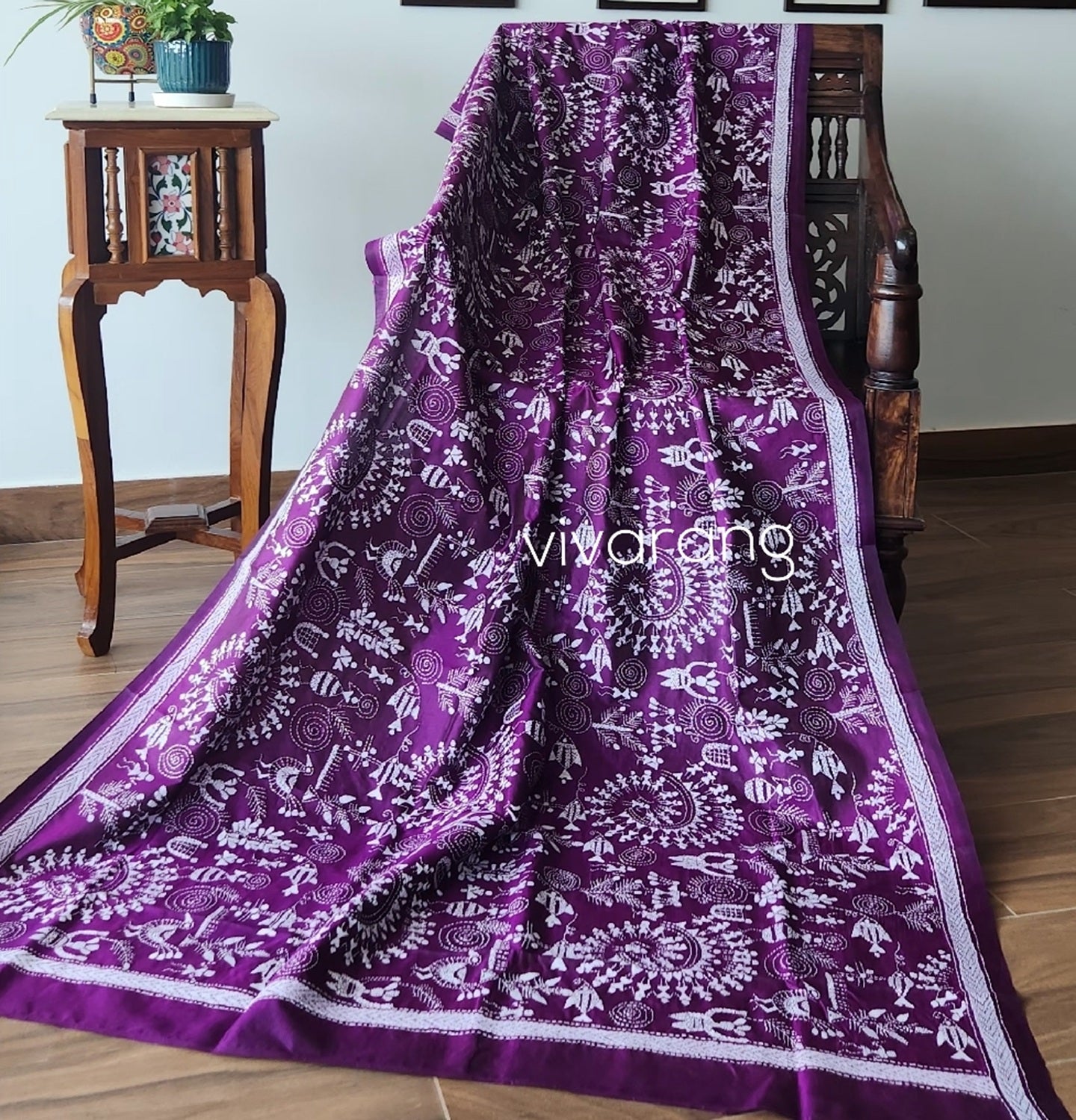 Kantha dupatta purple dupatta warli dupatta designer dupatta unique dupatta handmade gfits