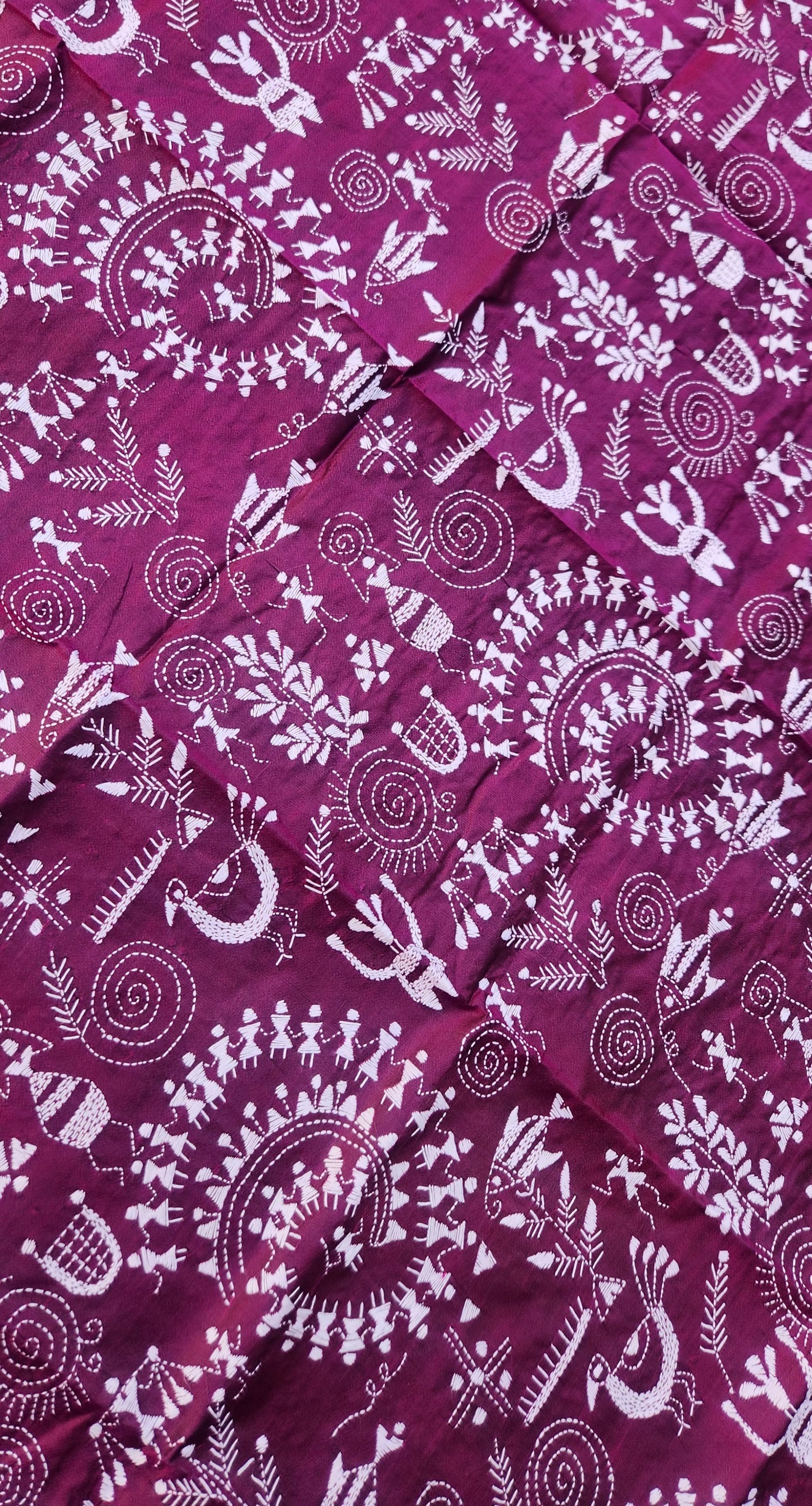 Kantha dupatta purple dupatta warli dupatta silk dupatta designer dupatta dupattas for gifting