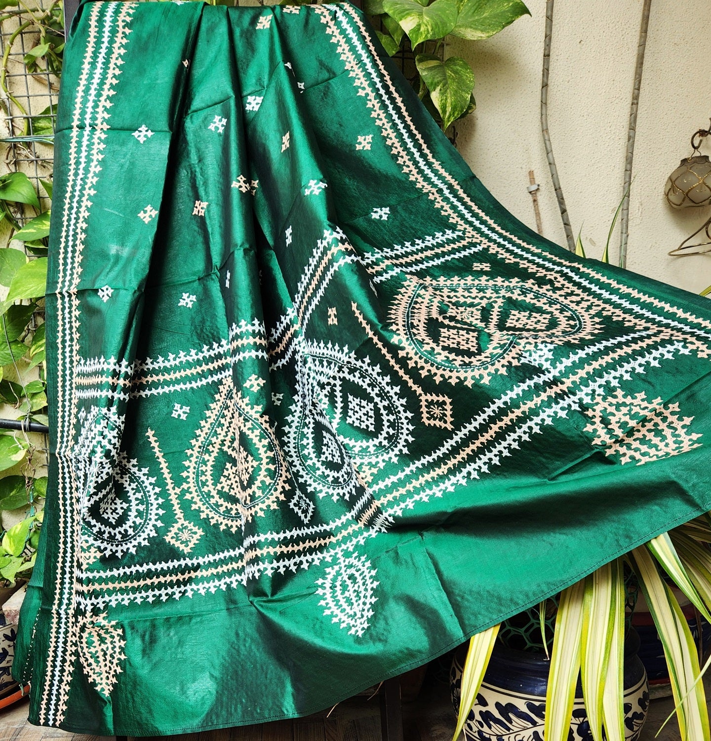 kutchwork dupatta Green dupatta