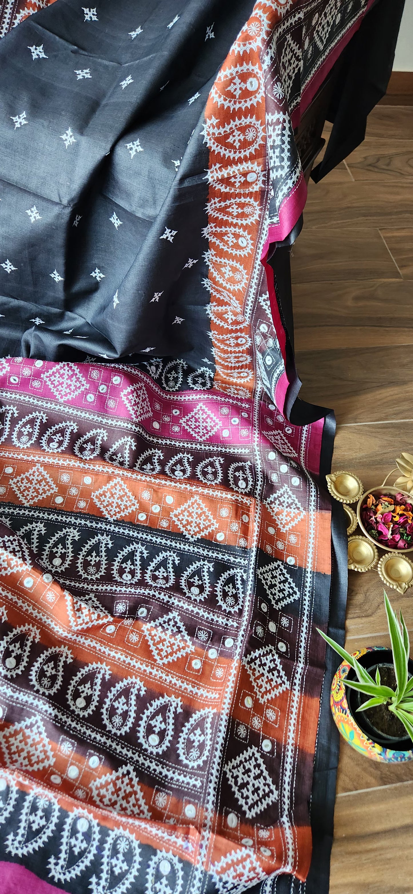 Kutchwork saree designer saree pink saree