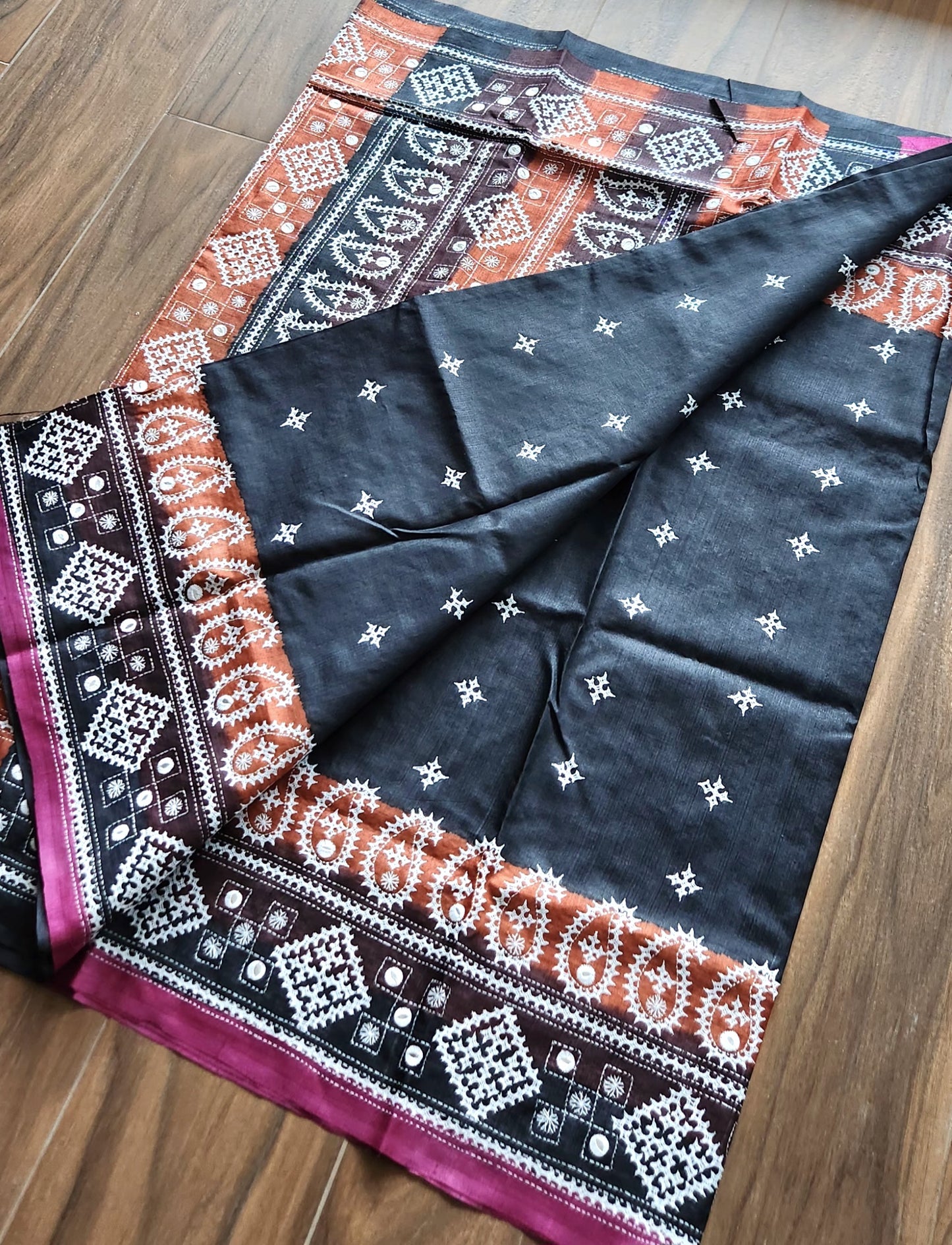 Kutchwork saree designer saree pink saree