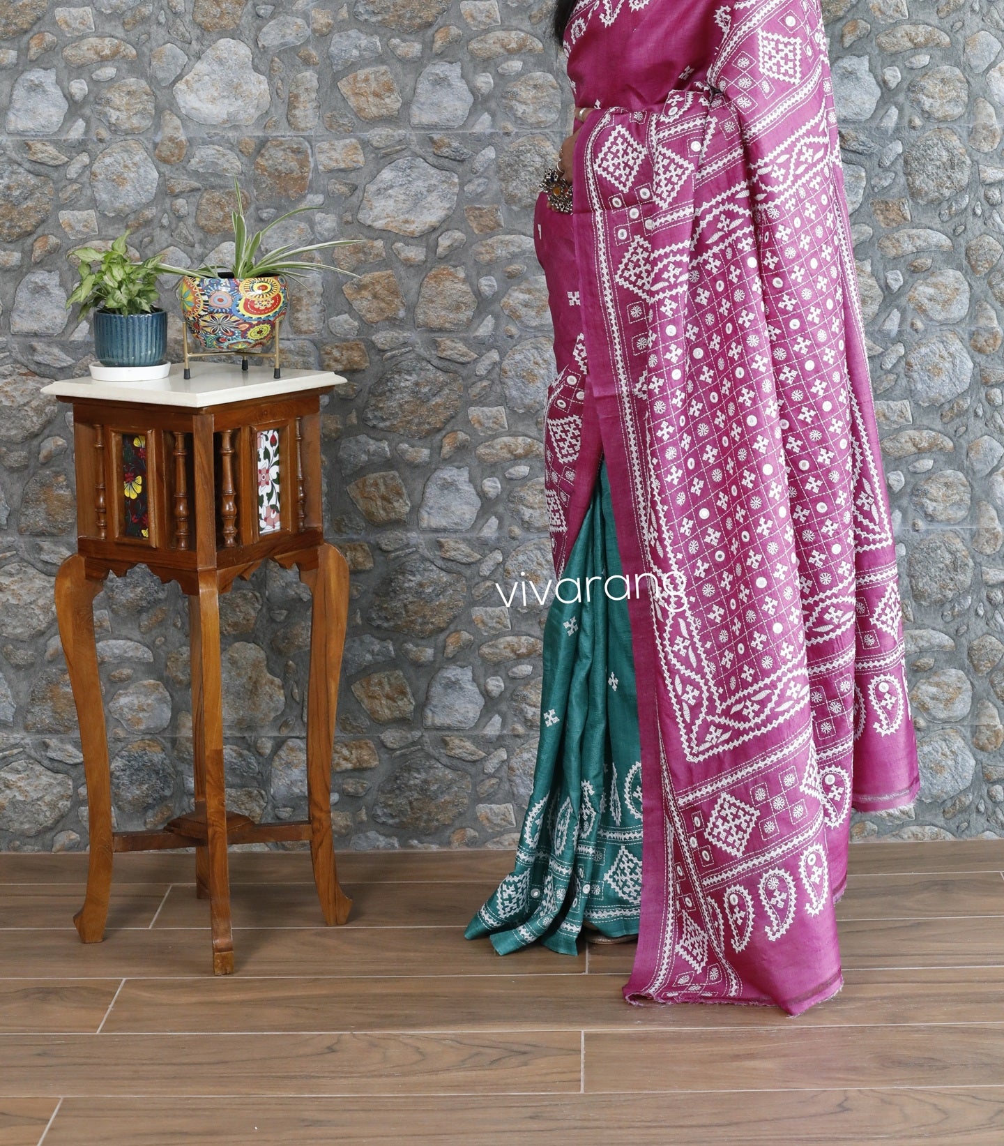 Kutchwork saree silk saree handmade saree Kutchi bharat