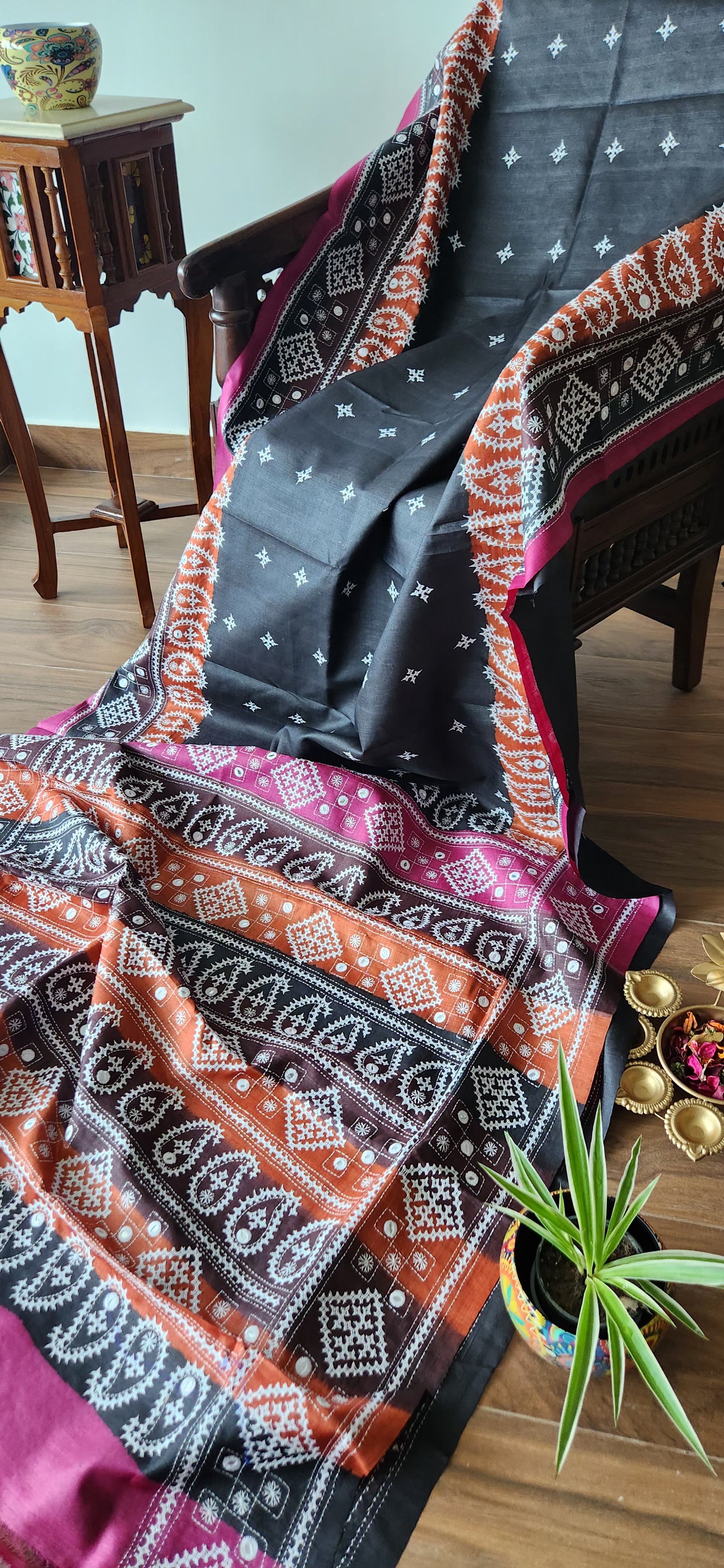 Kutchwork saree designer saree pink saree