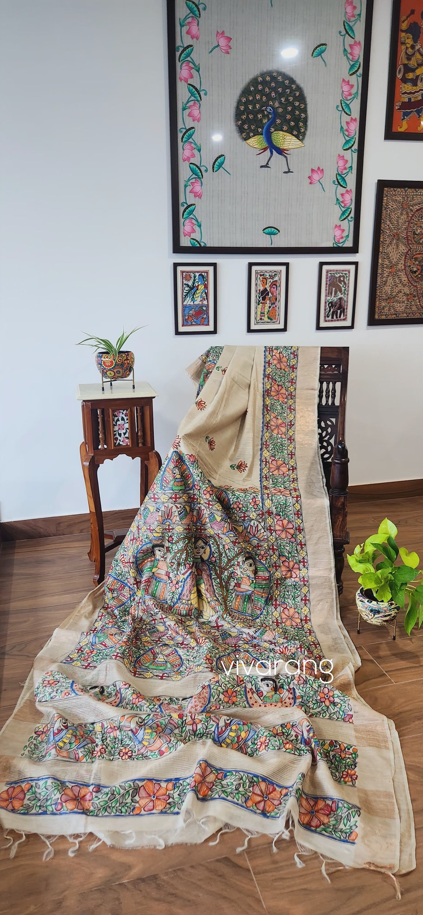 Madhubani saree kanha saree saree for gifting wedding saree 50th anniversary gift