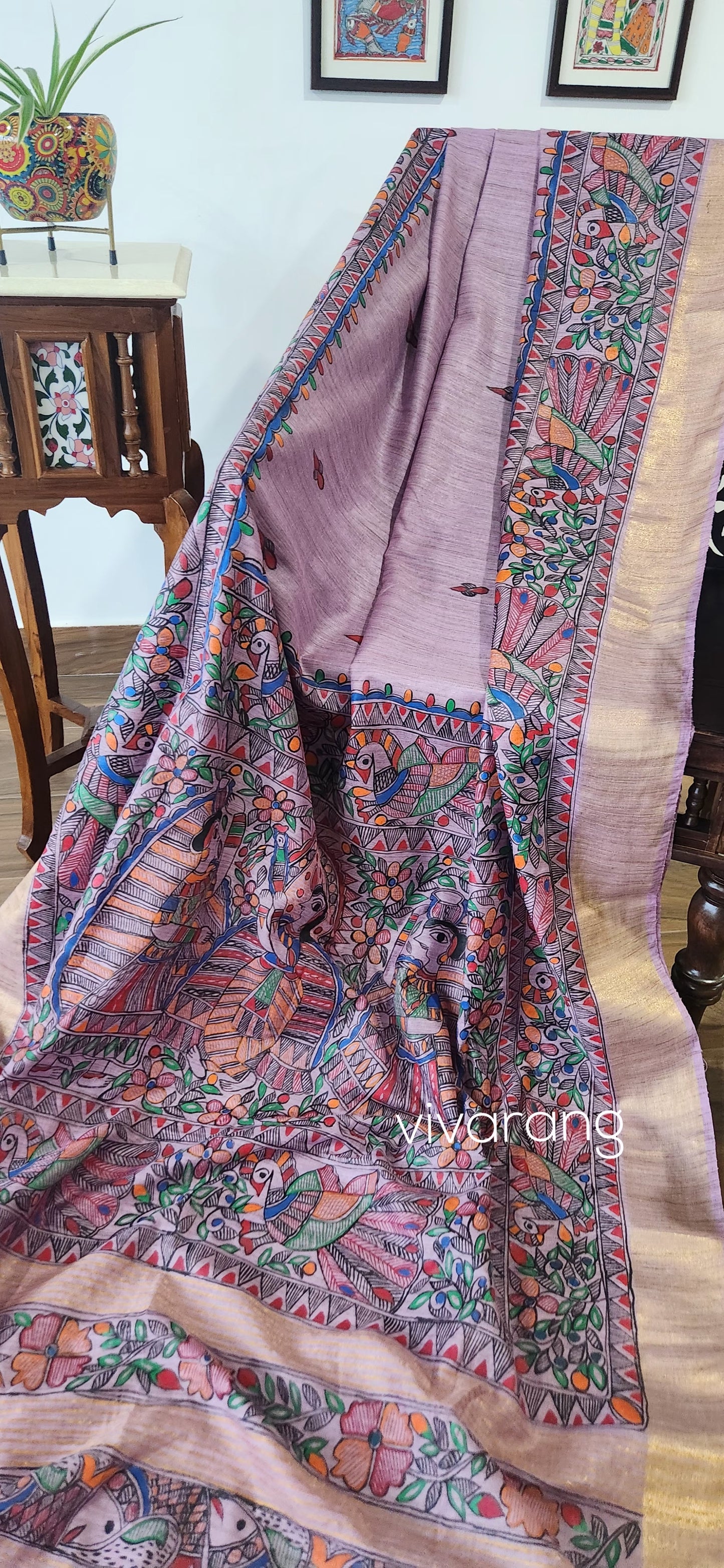 Madhubani saree kanha saree saree for gifting wedding saree 50th anniversary gift