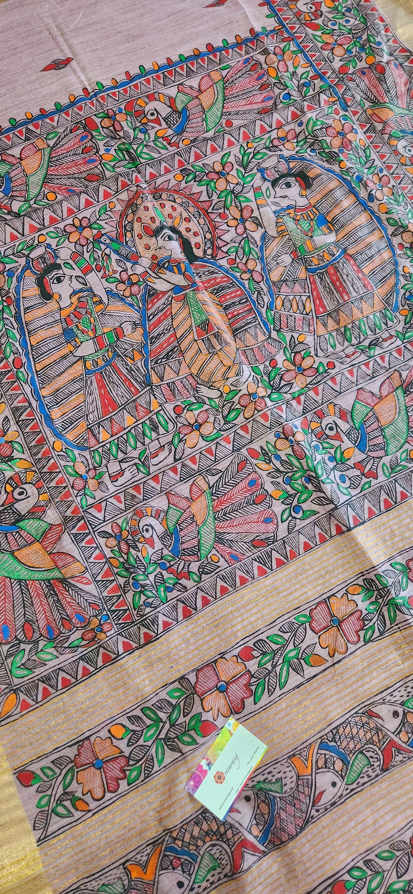 Madhubani saree kanha saree saree for gifting wedding saree 50th anniversary gift