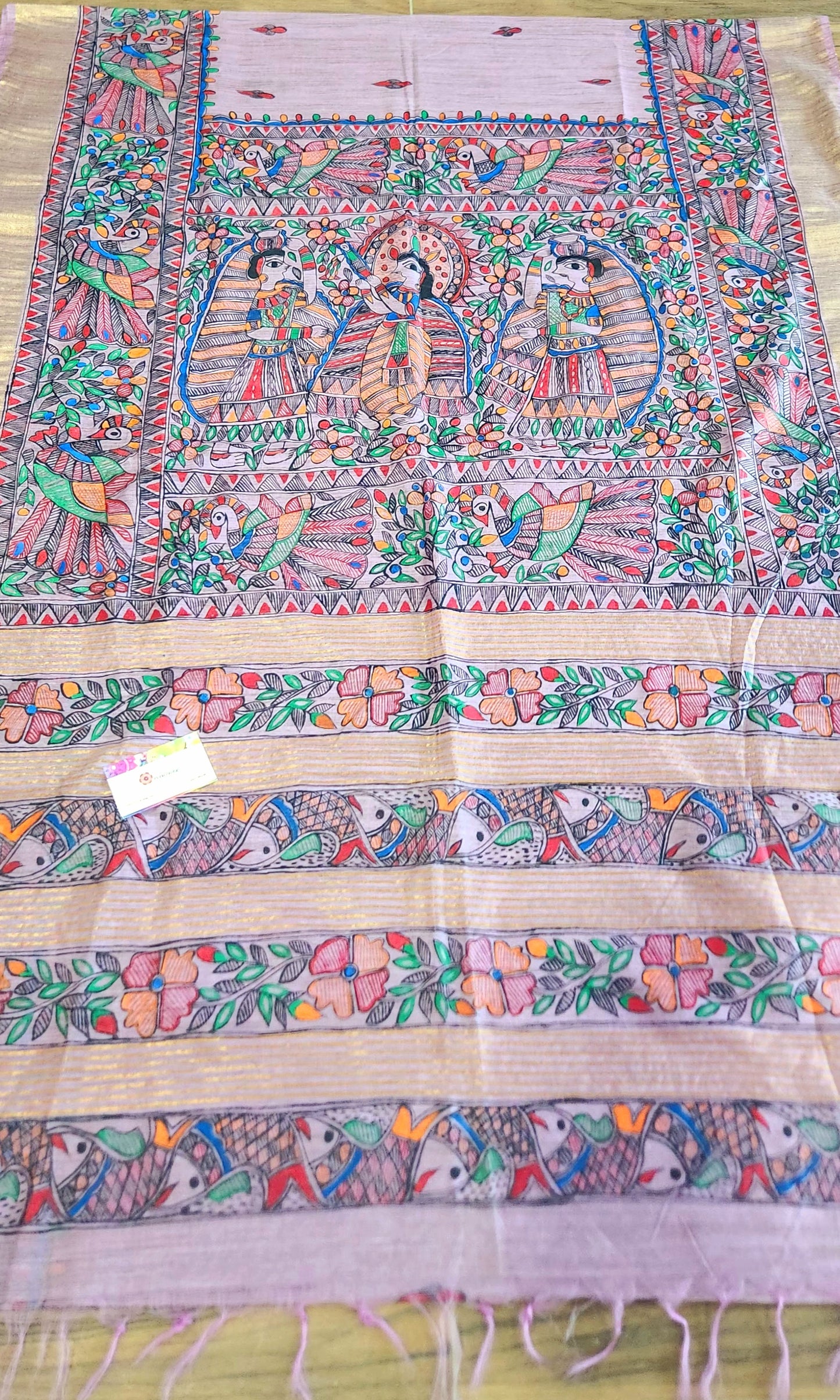 Madhubani saree kanha saree saree for gifting wedding saree 50th anniversary gift