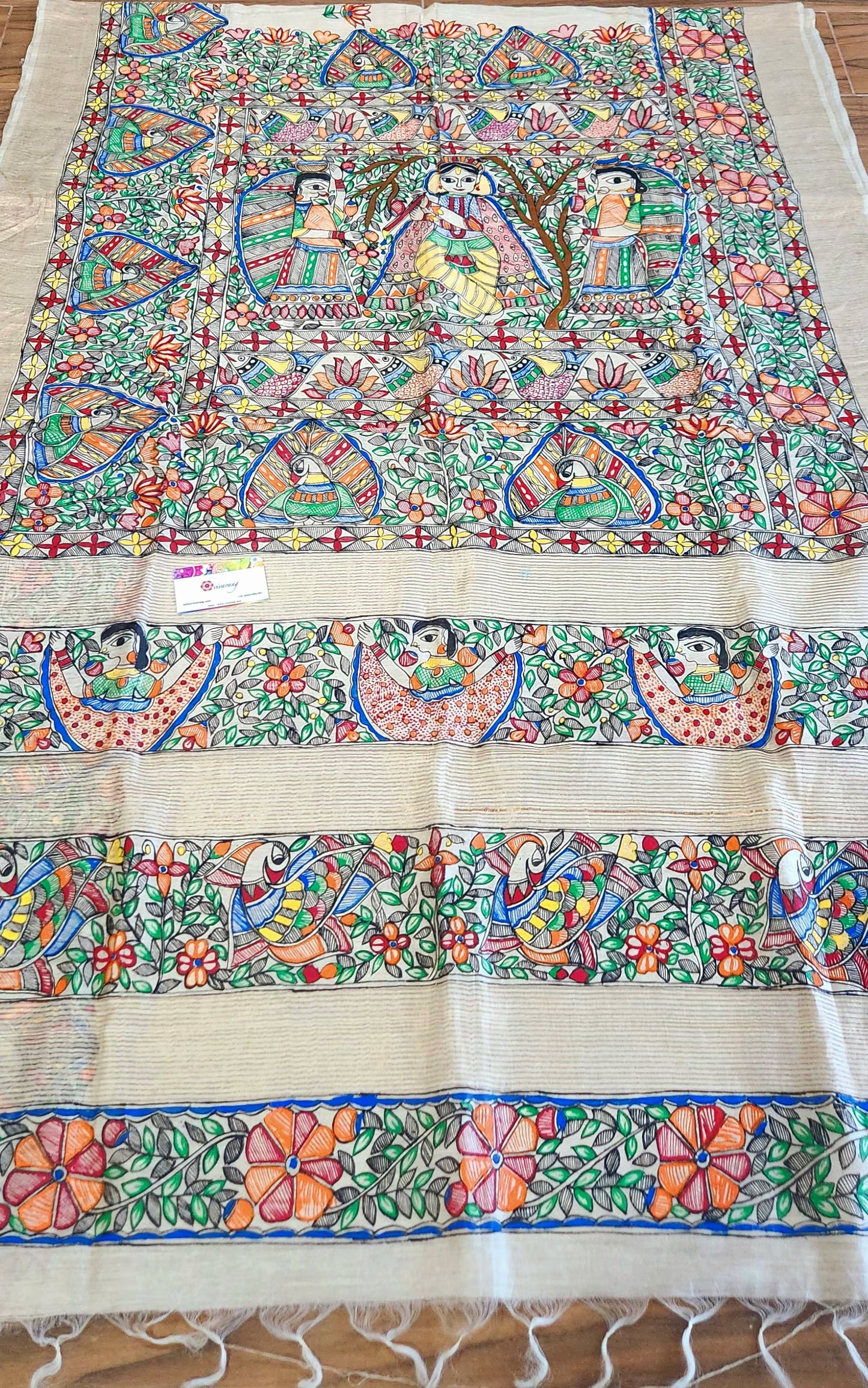 Madhubani saree kanha saree saree for gifting wedding saree 50th anniversary gift
