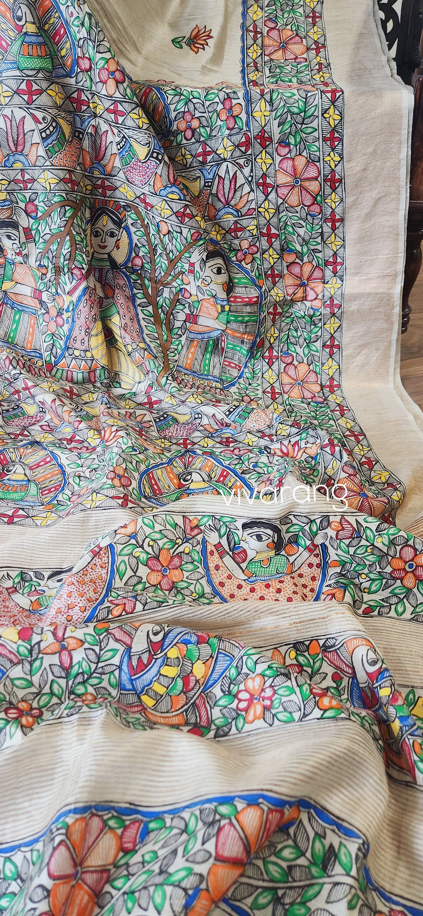 Madhubani saree kanha saree saree for gifting wedding saree 50th anniversary gift