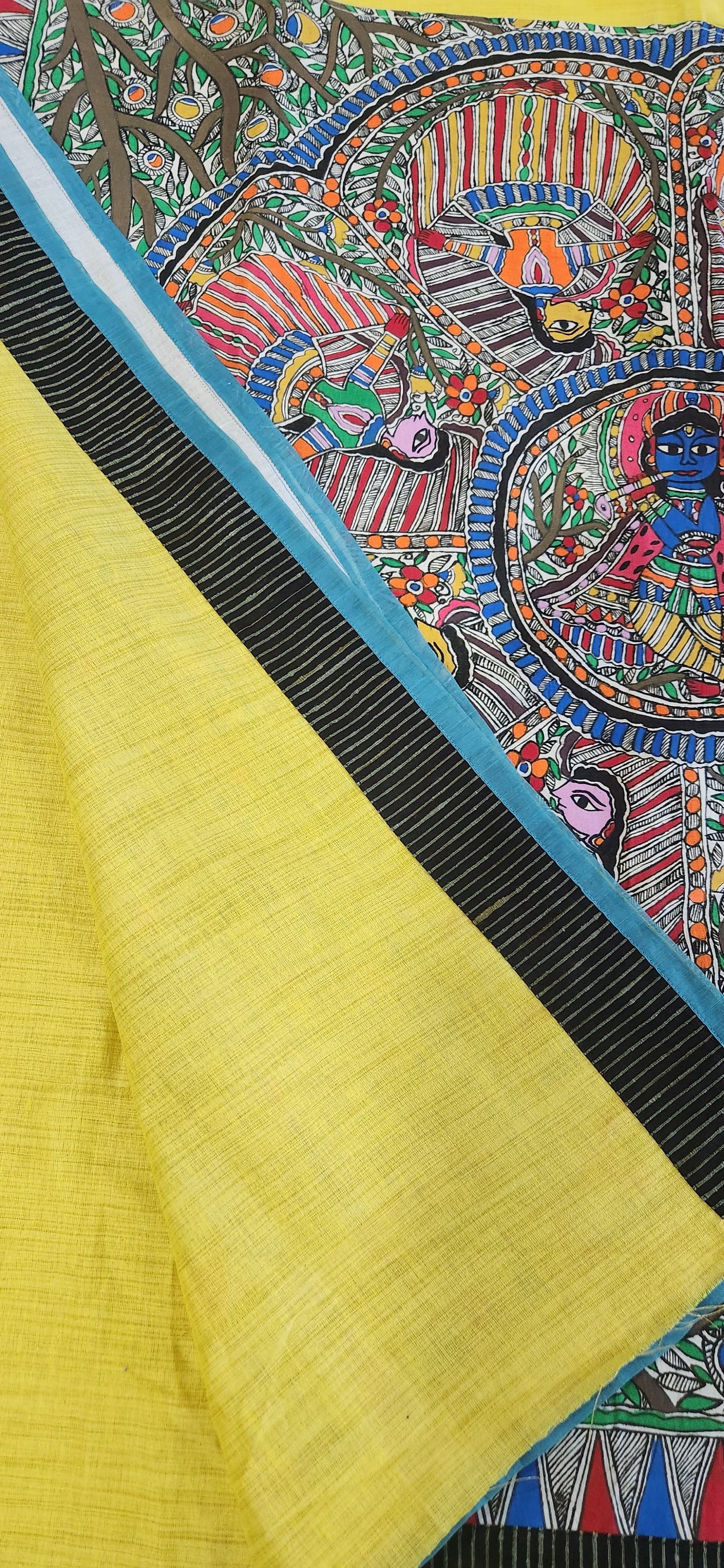 Madhubani saree wedding shopping haldi saree cotton saree handmade sarees Indian gifts
