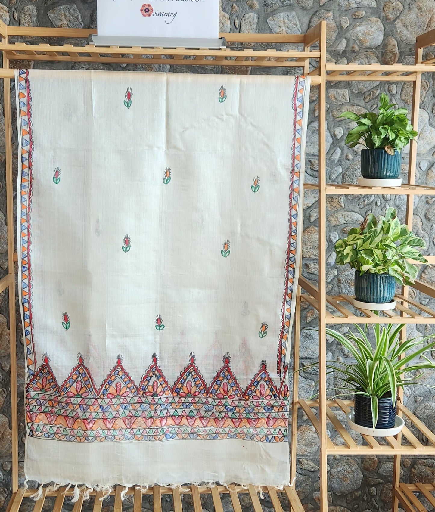 Madhubani stole Indian gifts handmade gifts Corporate gifts wedding return gifts