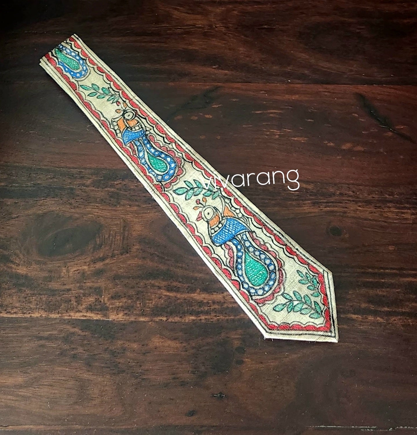 Madhubani tie handpainted tie corporate gifts wedding gift tie for bridegroom