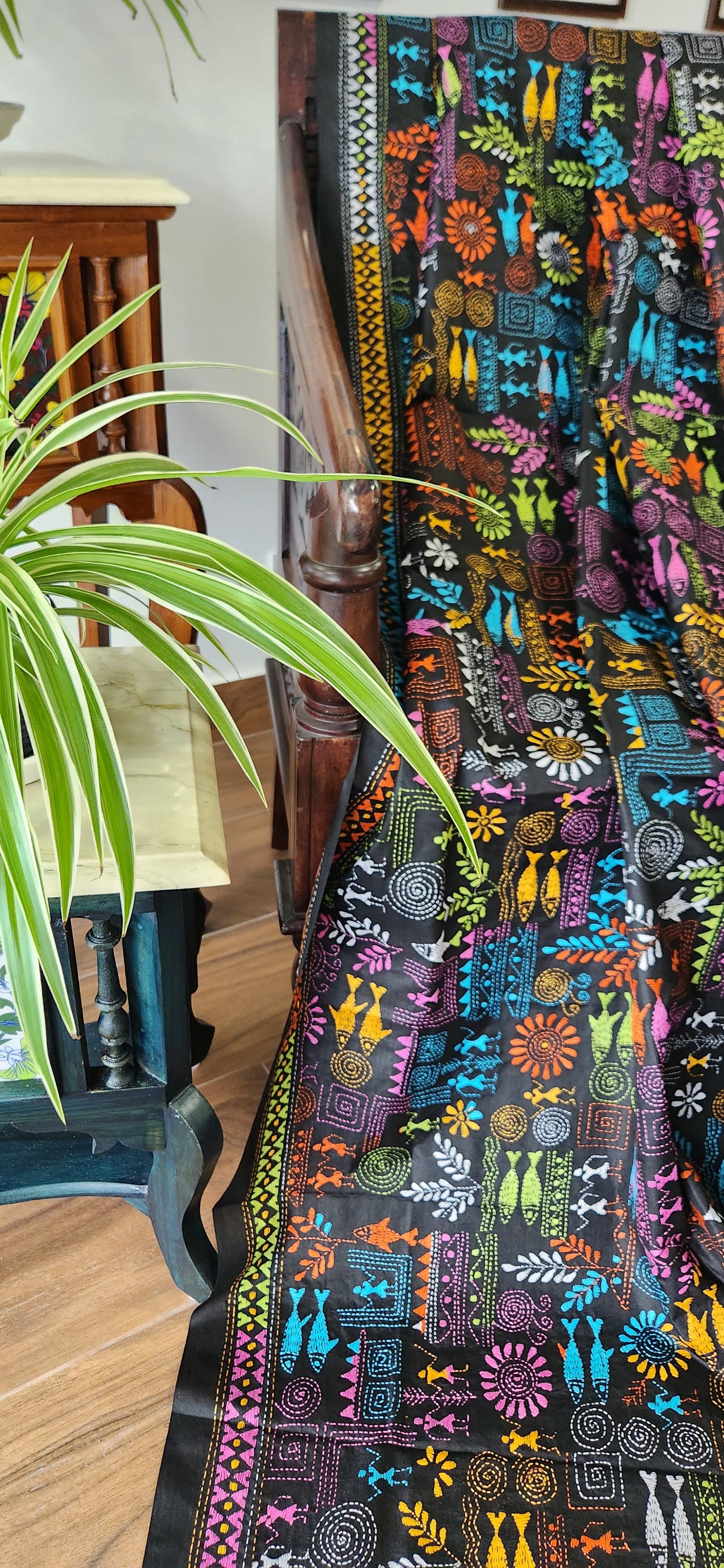 kantha dupatta she kantha warli dupatta black dupatta designer dupatta