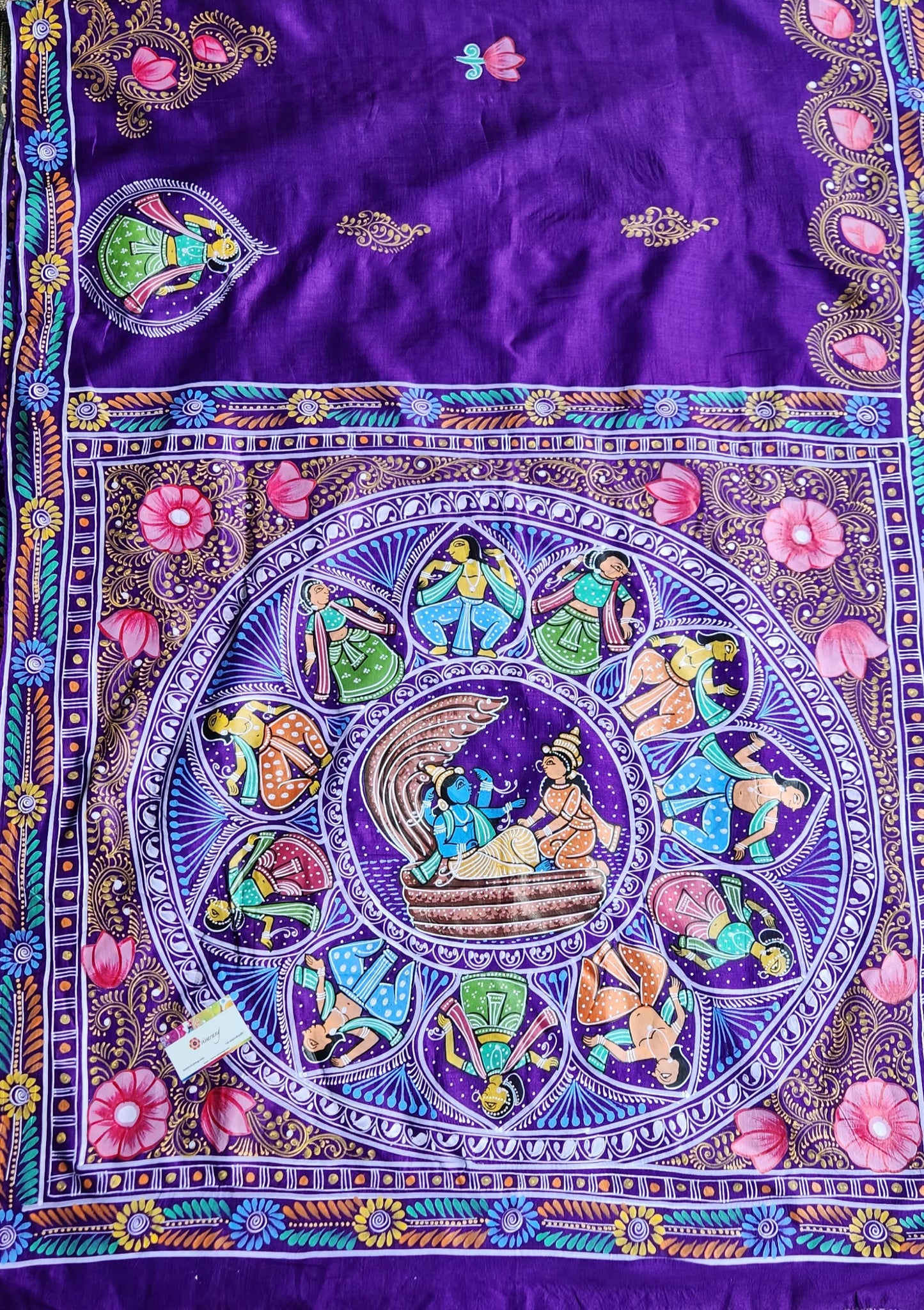 Pattachitra saree saree shopping for diwali festival sarees silk saree purple saree violet saree designer saree