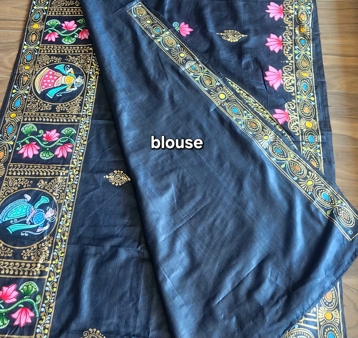 Pattachitra saree silk saree black saree designer saree wedding saree