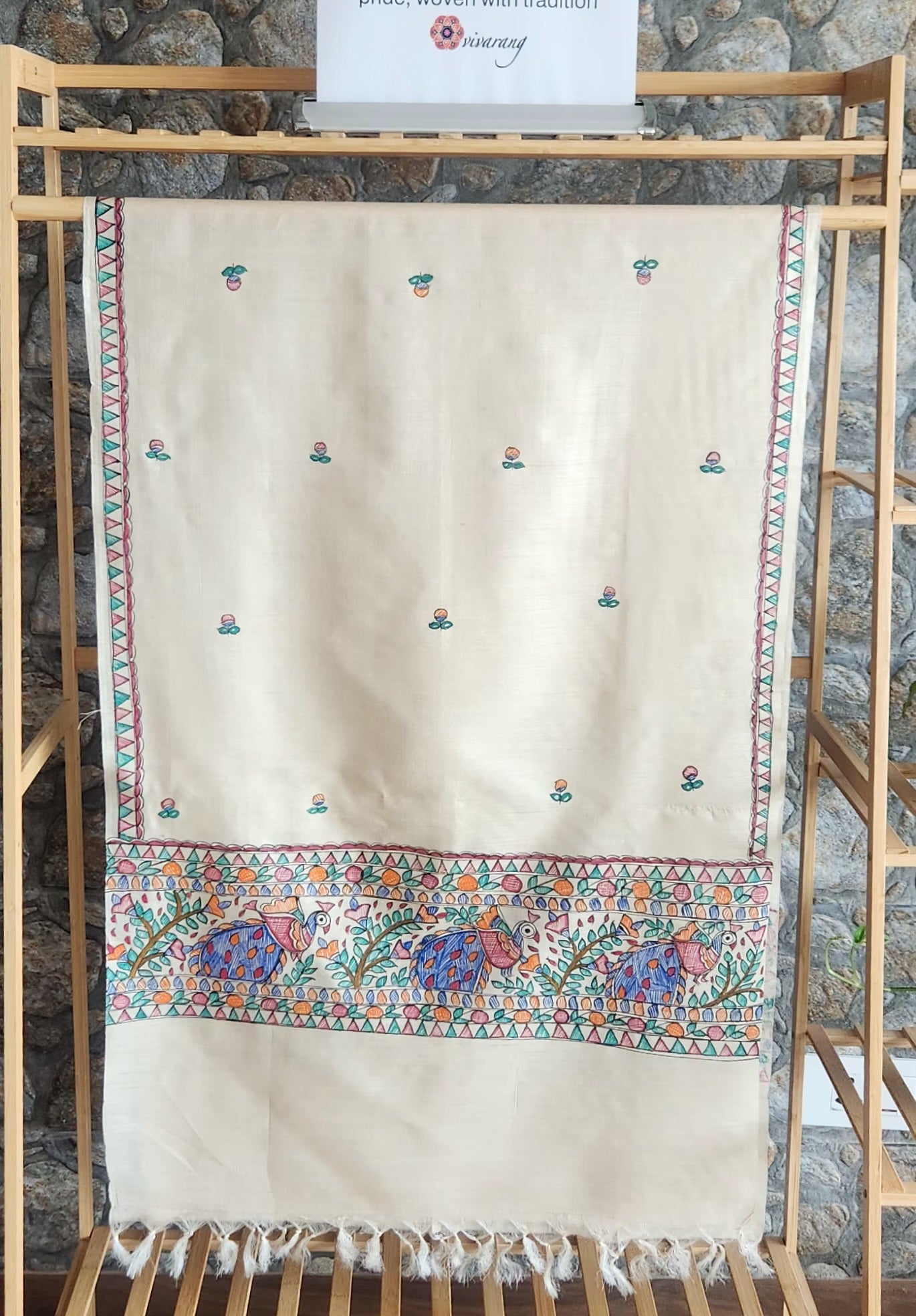 Madhubani stole madhubani dupatta Indian gifts dupatta for gifting corporate gifts wedding return gifts handmade gifts officewear dupatta