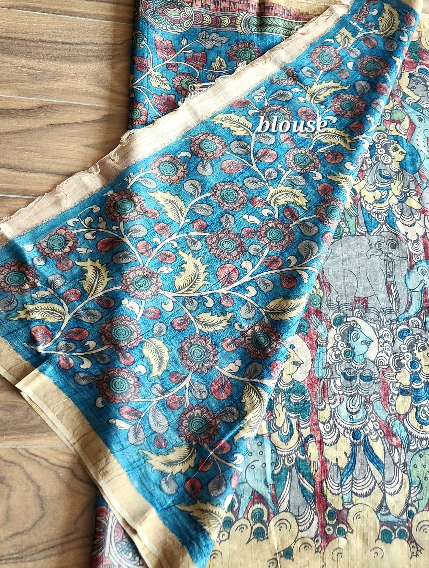 Pen kalamkari saree handmade saree INdian sarees saree for wedding unique saree Indian sarees iTokri kalahasti saree