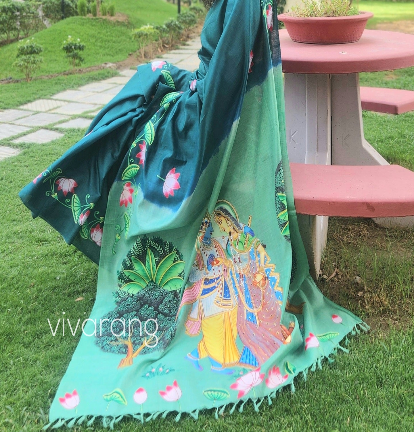 PICHWAI HANDPAINTED SAREE