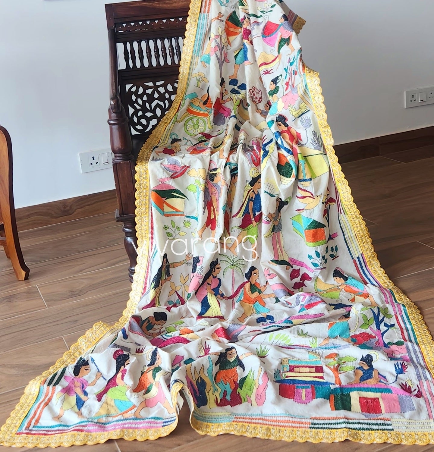 Ramayana dupatta kantha dupatta handmade dupatta diwali shopping wedding dupatta Indian gifts wedding gift