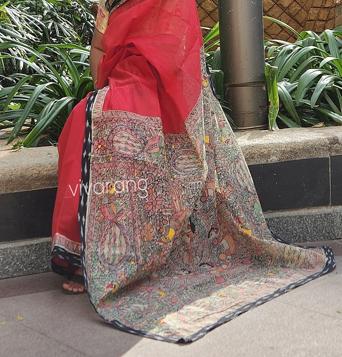 FUSION MADHUBANI SAREE