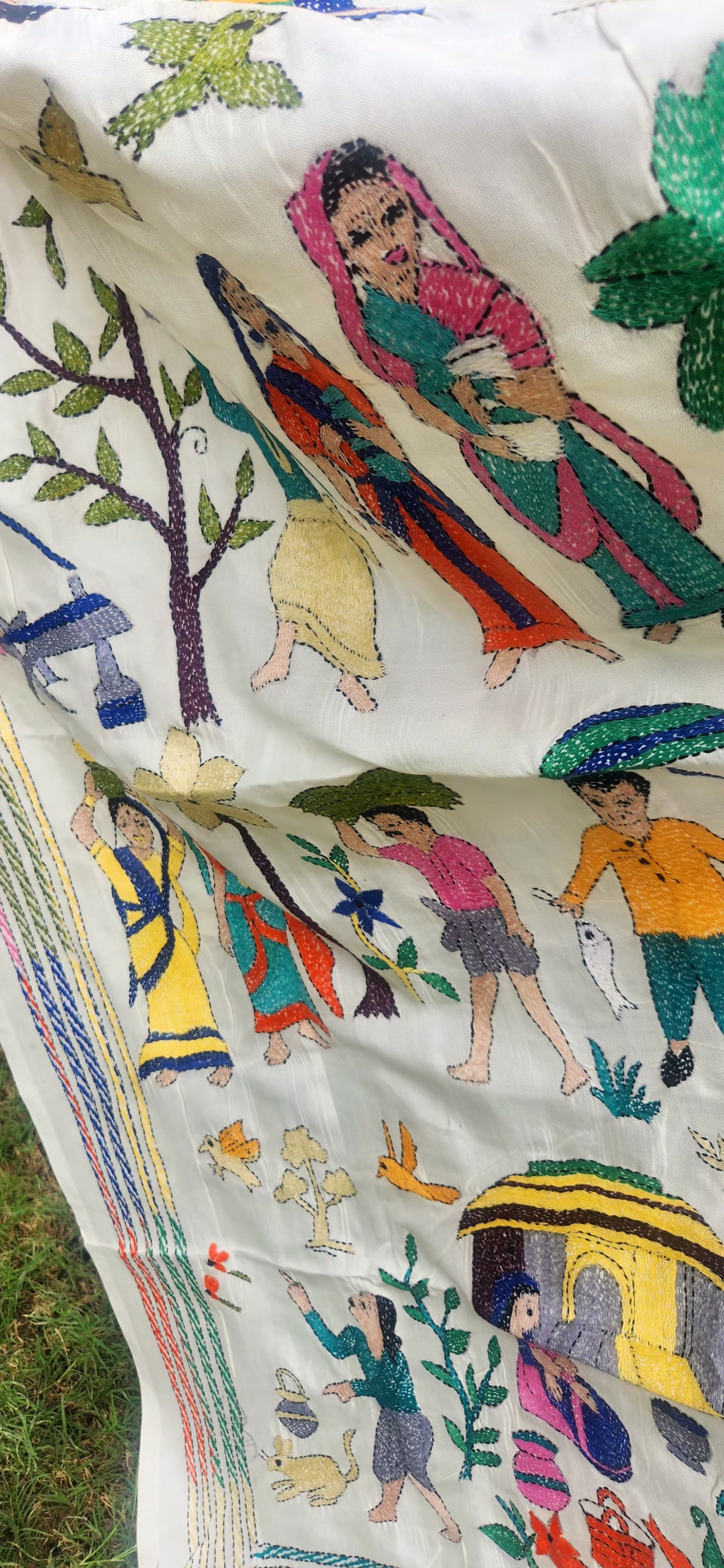 Tajkira Begum kantha dupatta village kantha designer dupatta handmade gifts