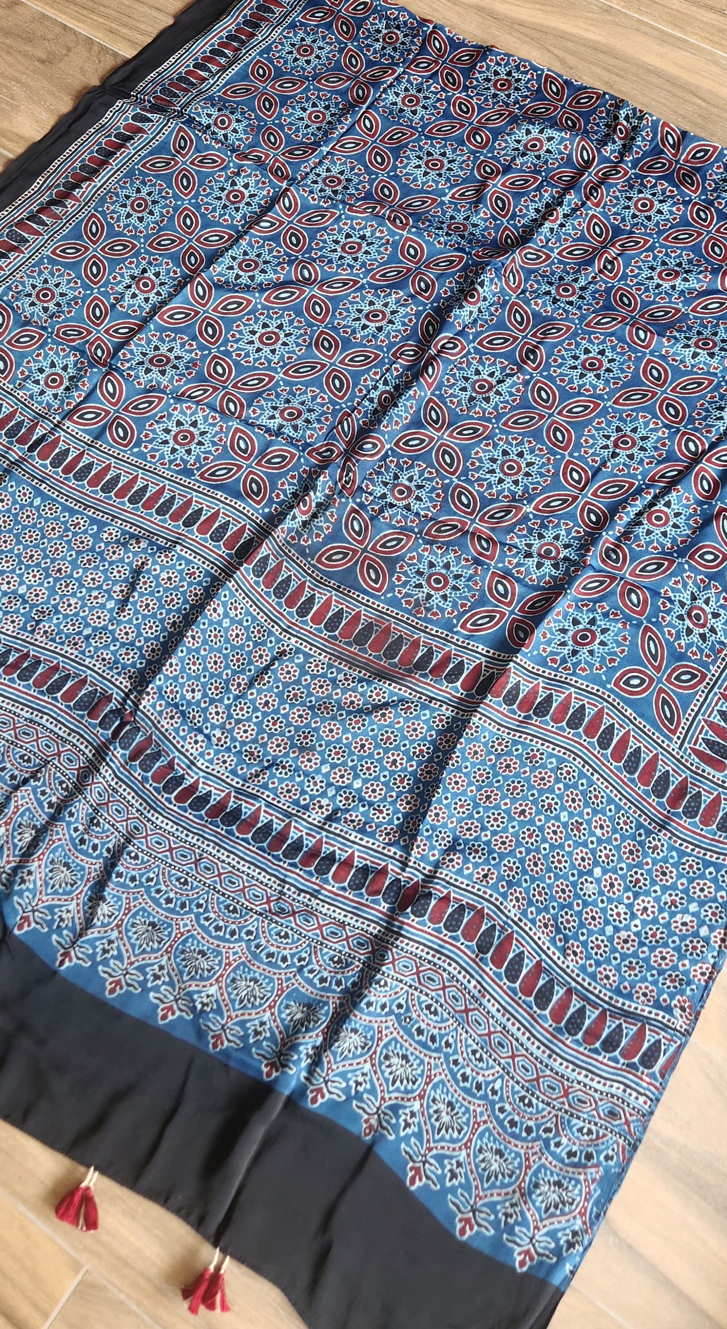 ajrakh dupatta blue dupatta dupatta for office
