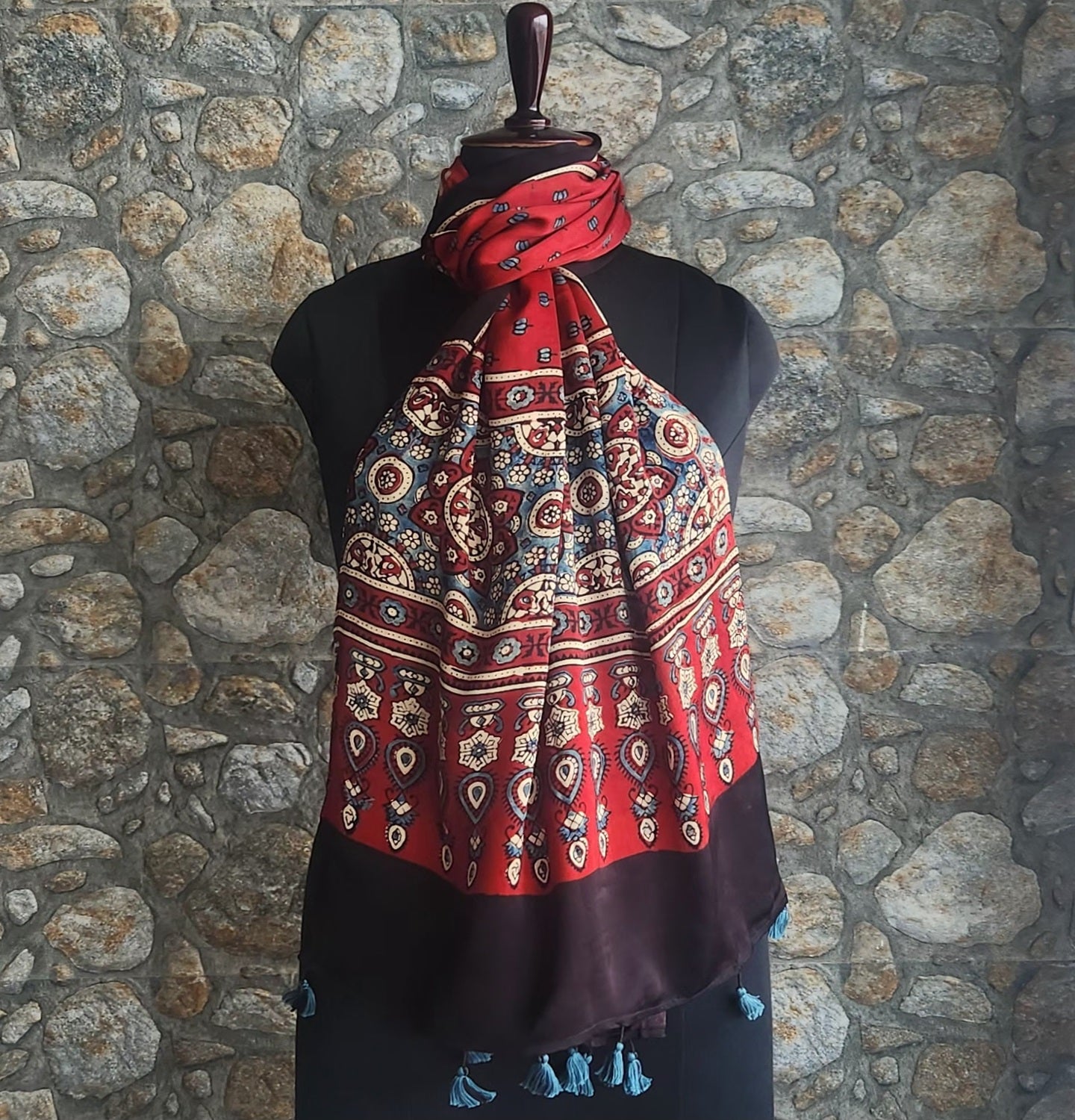 AJRAKH SILK STOLE