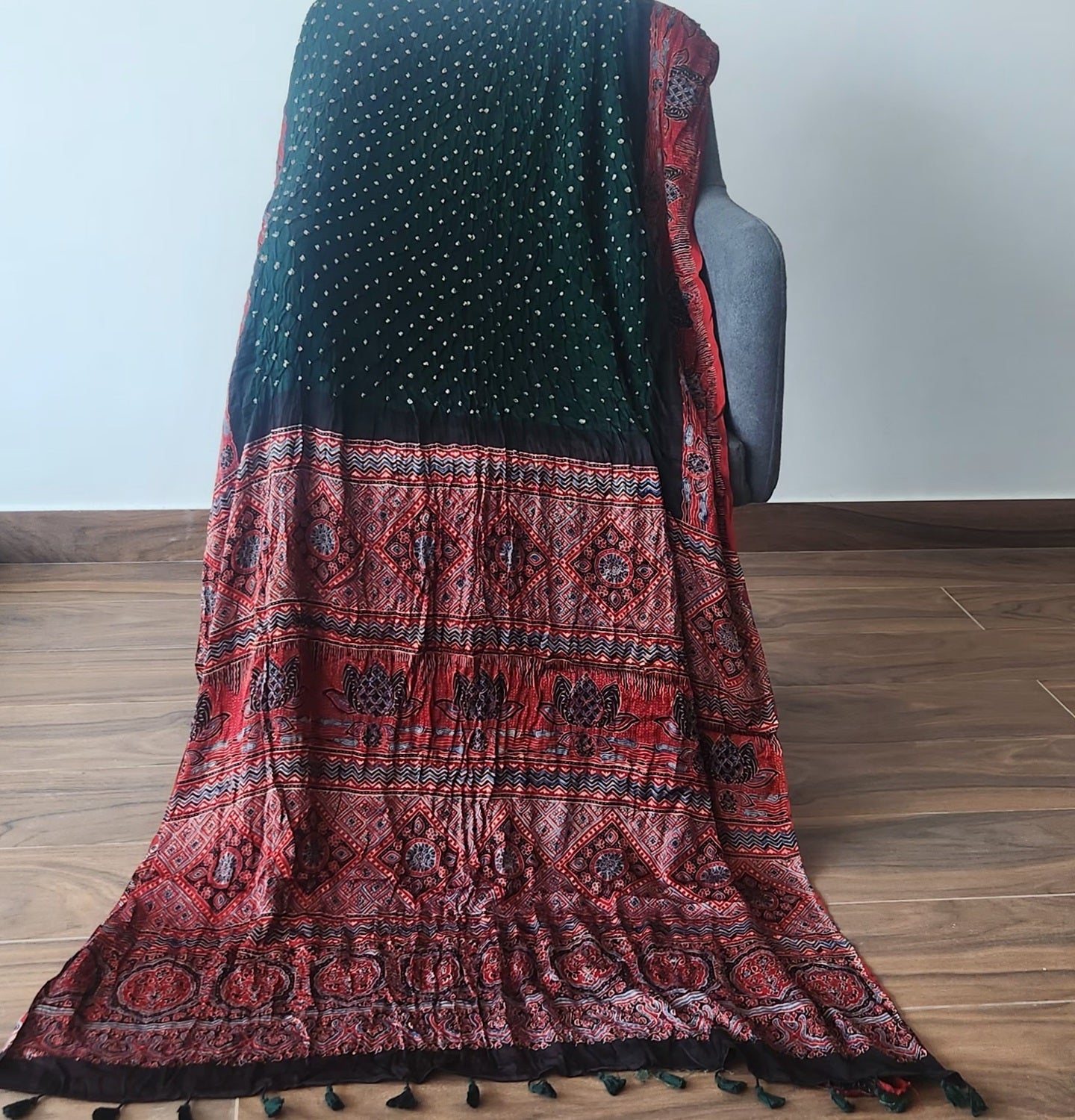 AJRAKH BANDHANI SILK SAREE