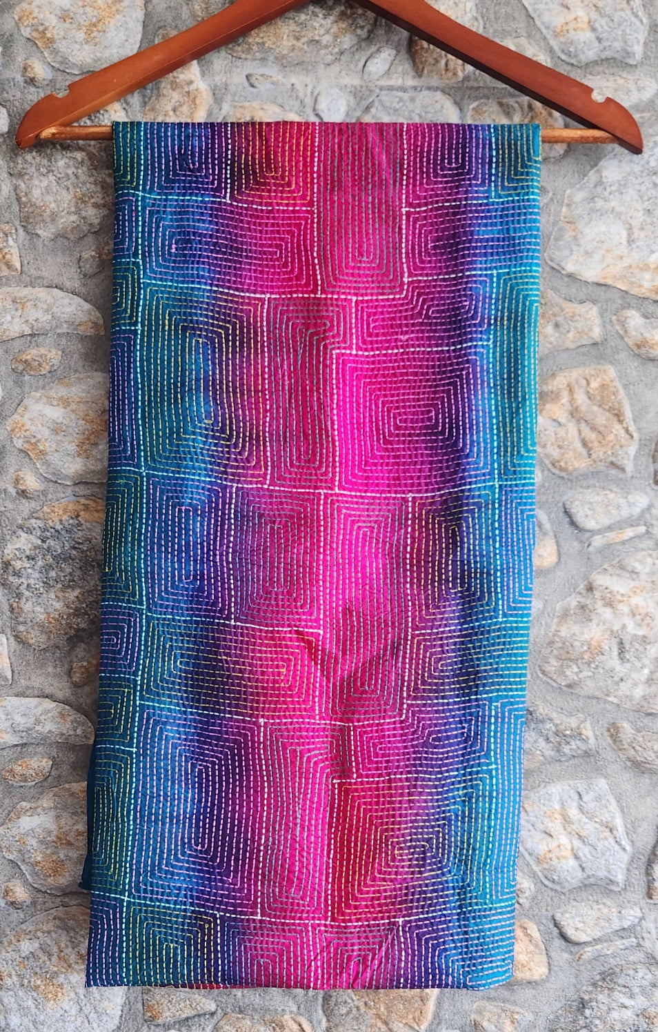 kantha dupatta Pink dupatta Blue dupatta
