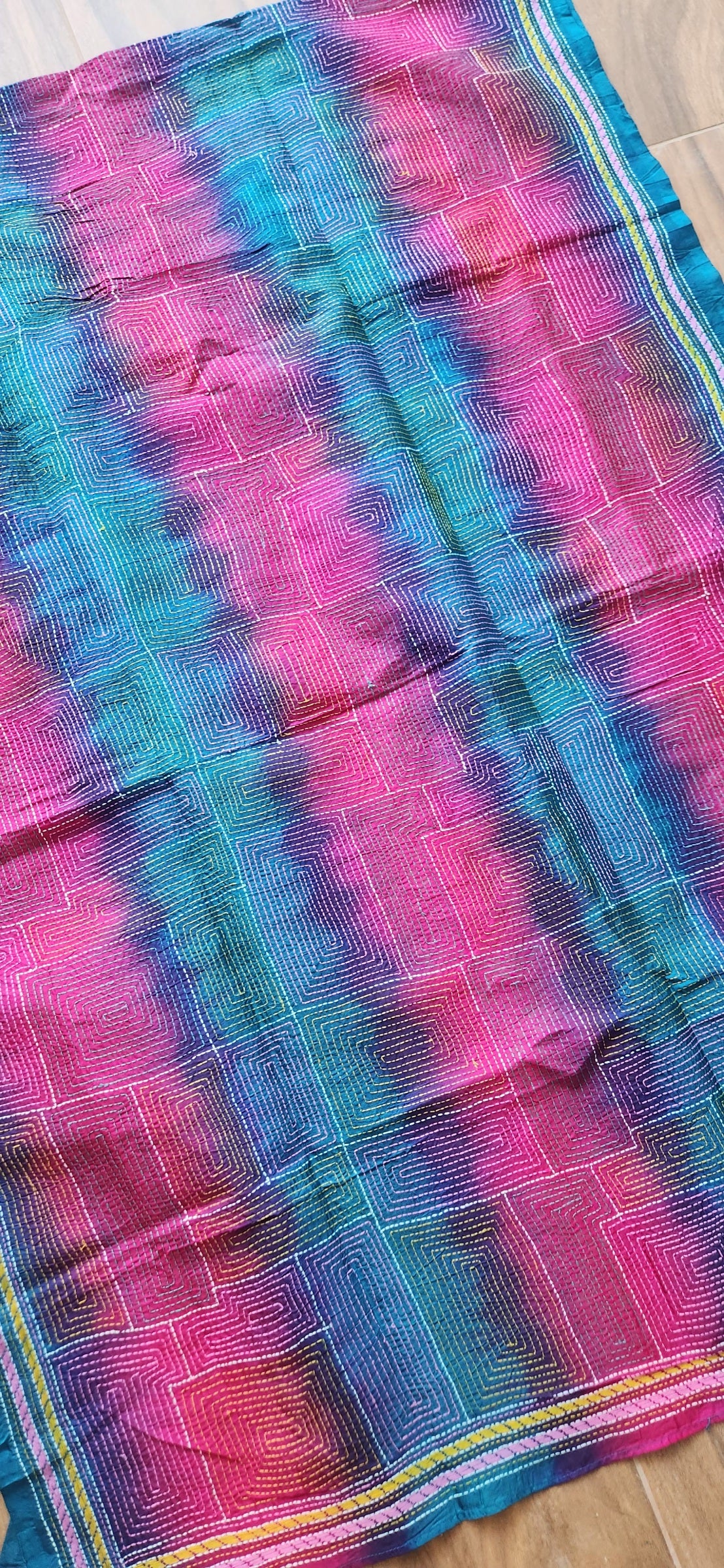 kantha dupatta Pink dupatta Blue dupatta