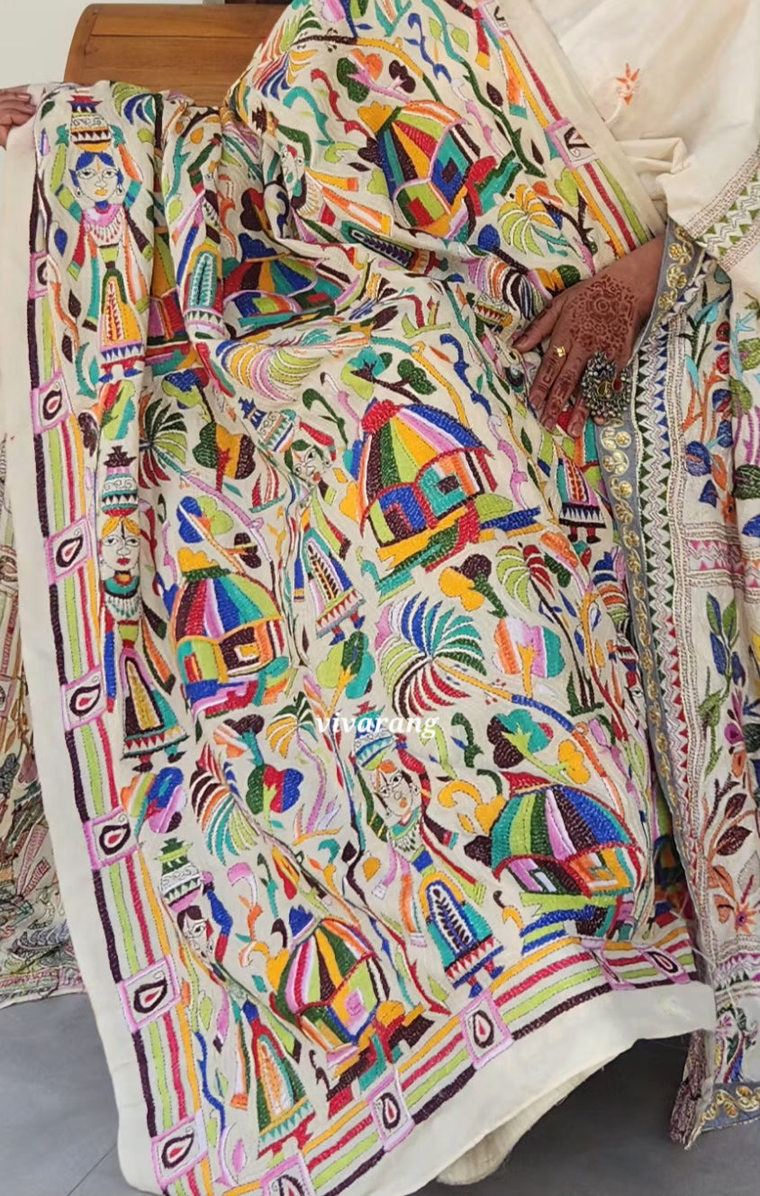 kantha dupatta designer dupatta unique dupatta handmade dupatta shekantha