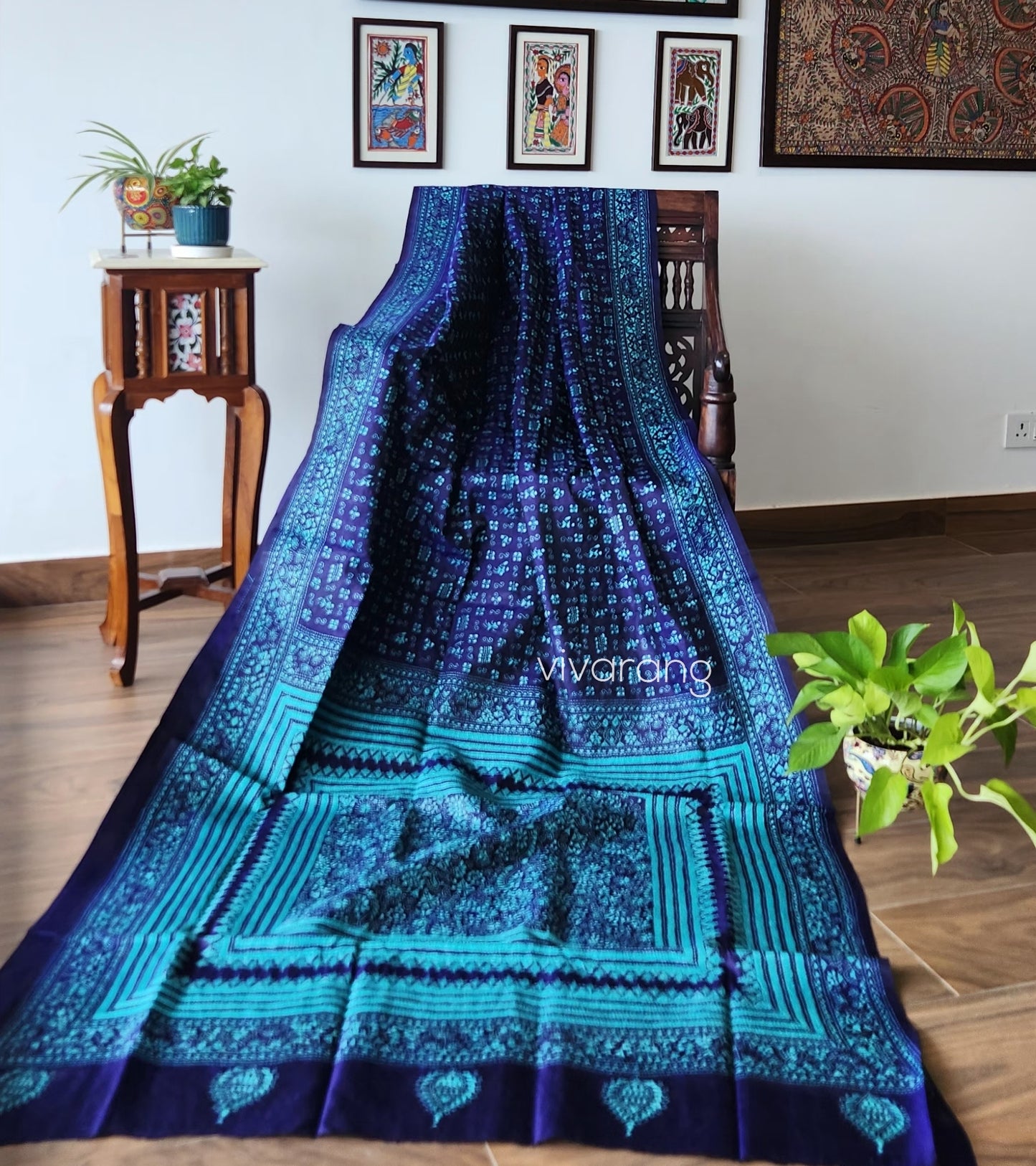 kantha saree designer saree anniversary gift sarees Indian handmade saree silk saree Warli saree
