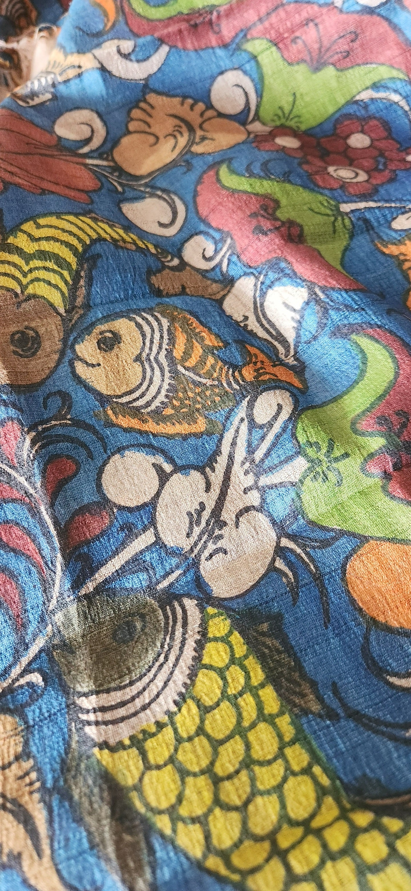 KALAMKARI SILK DUPATTA - Matsya