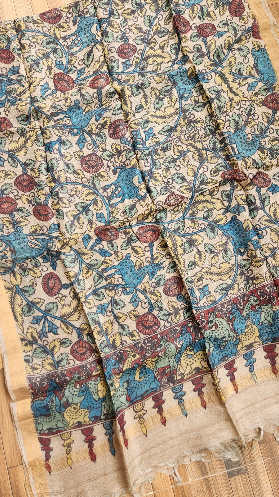 Pen kalamkari dupatta