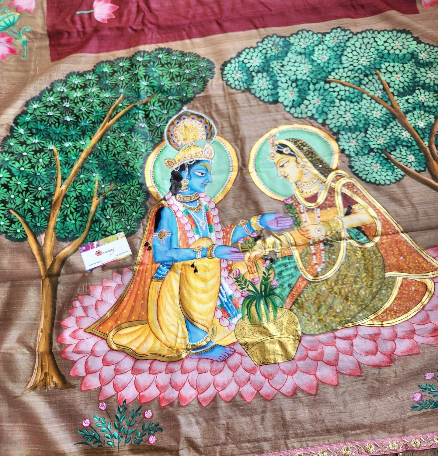 PICHWAI HANDPAINTED SAREE