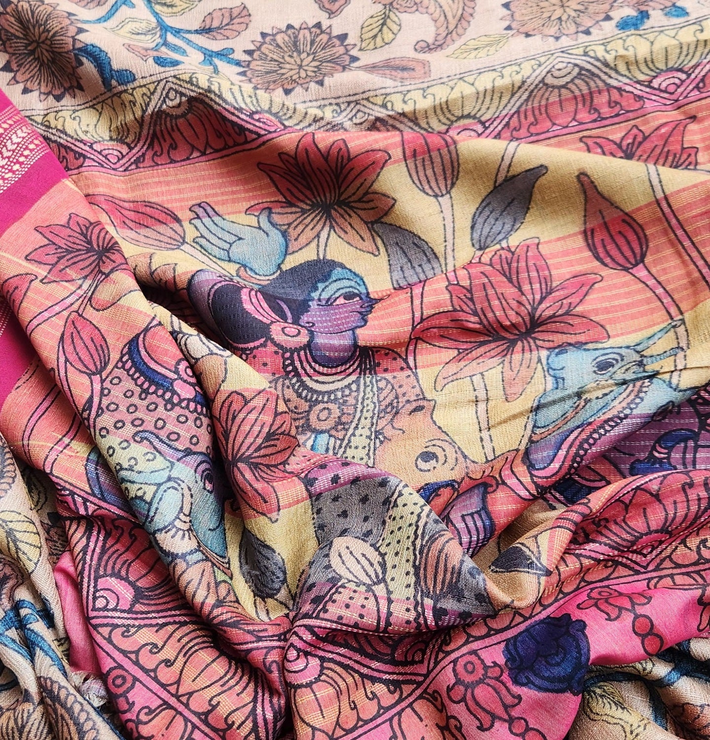 VIDARBHA TUSSAR KALAMKARI SAREE