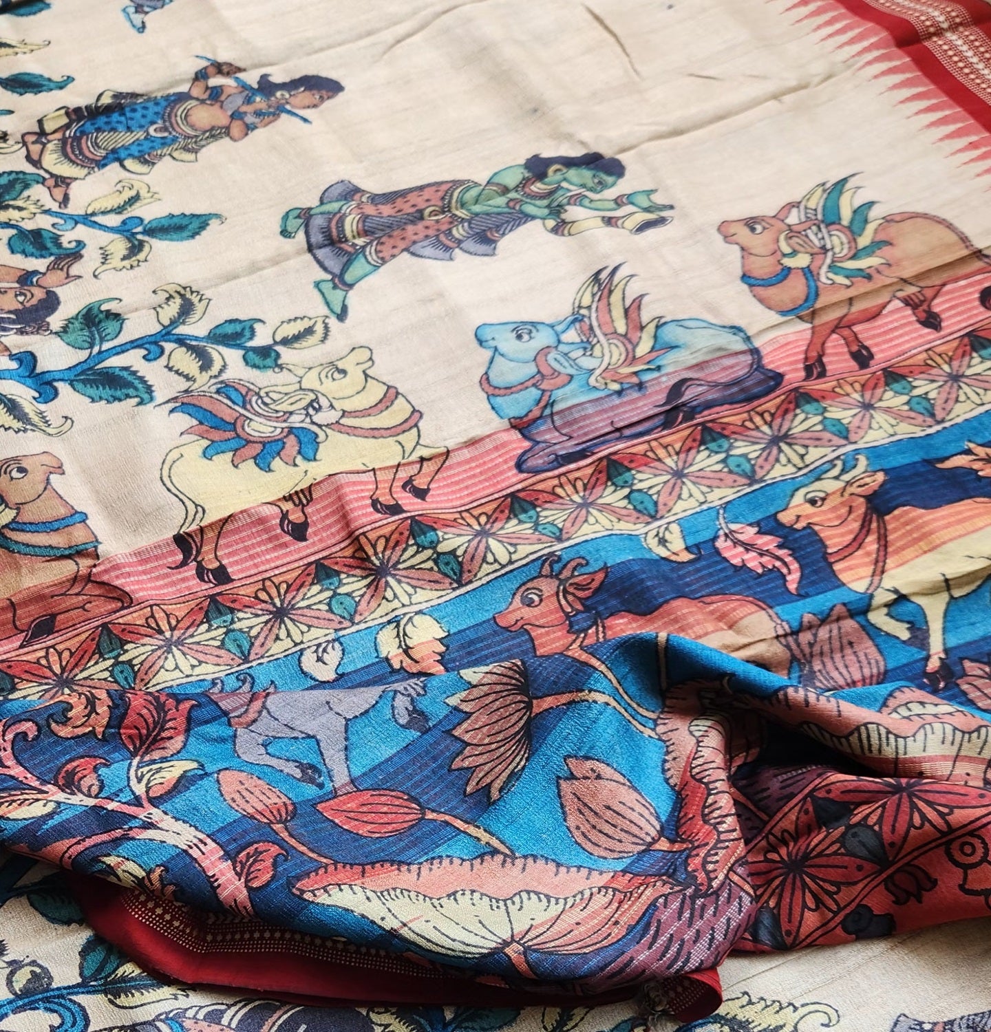 VIDARBHA TUSSAR KALAMKARI SAREE