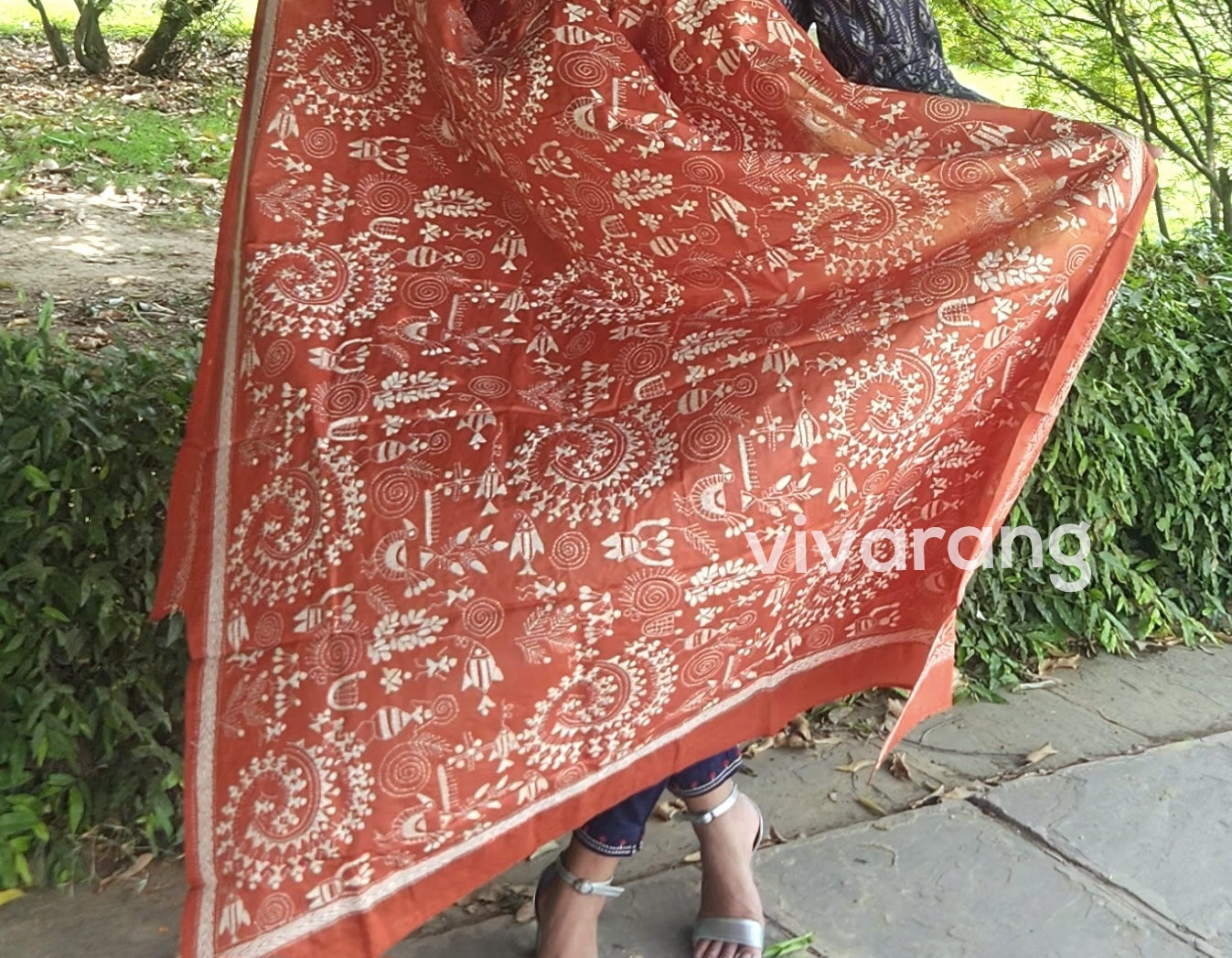 kantha dupatta warli dupatta Orange dupatta