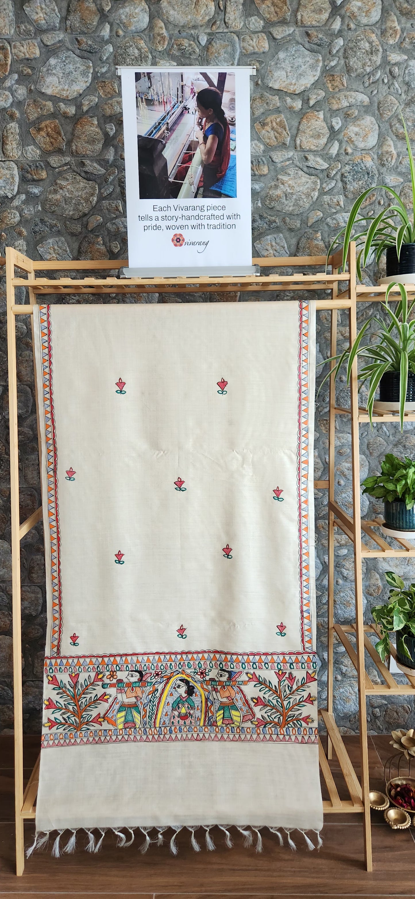 MAdhubani stole Madhubani dupatta Handmade gifts wedding return gift corporate gifting