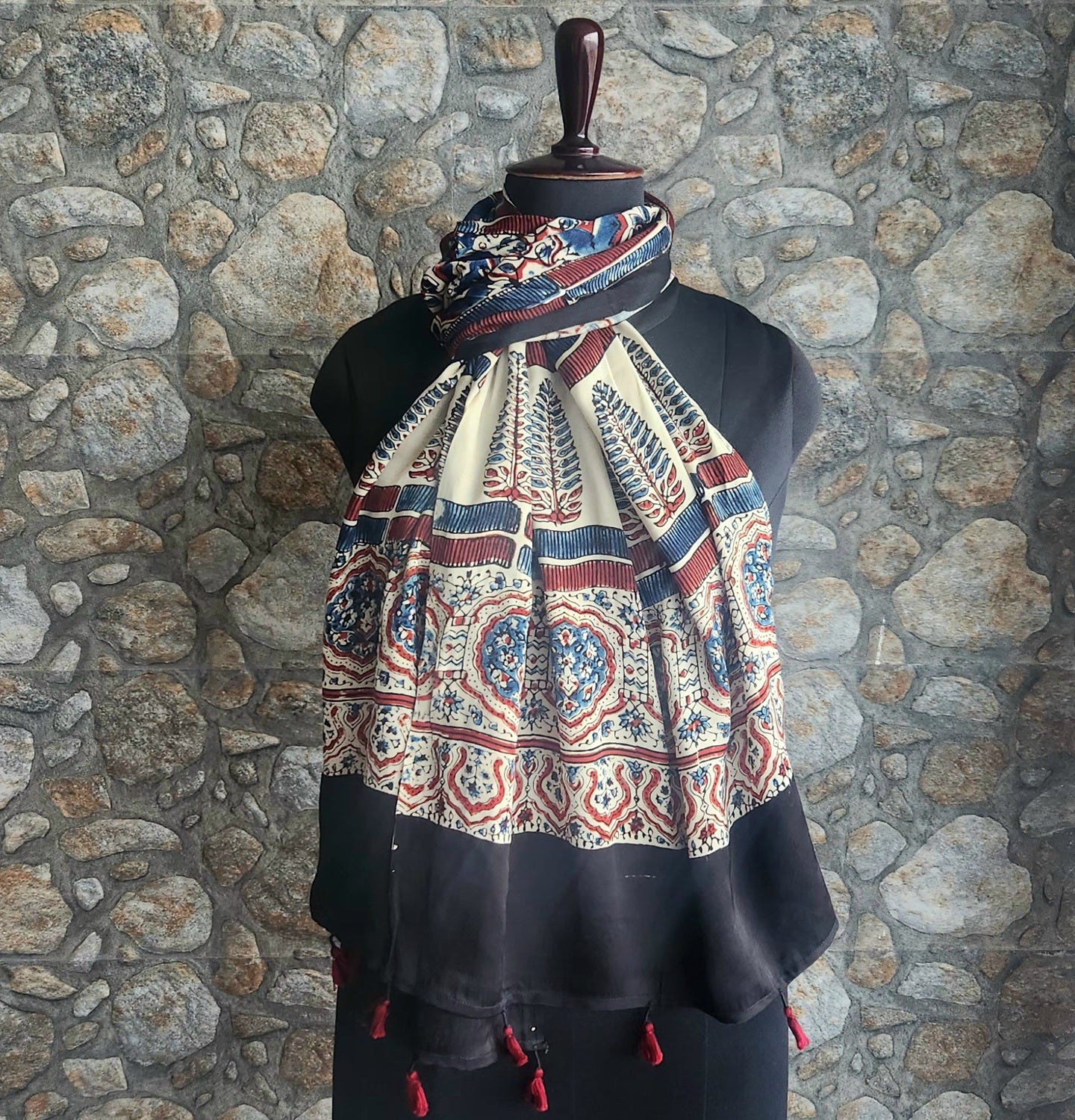 AJRAKH SILK STOLE