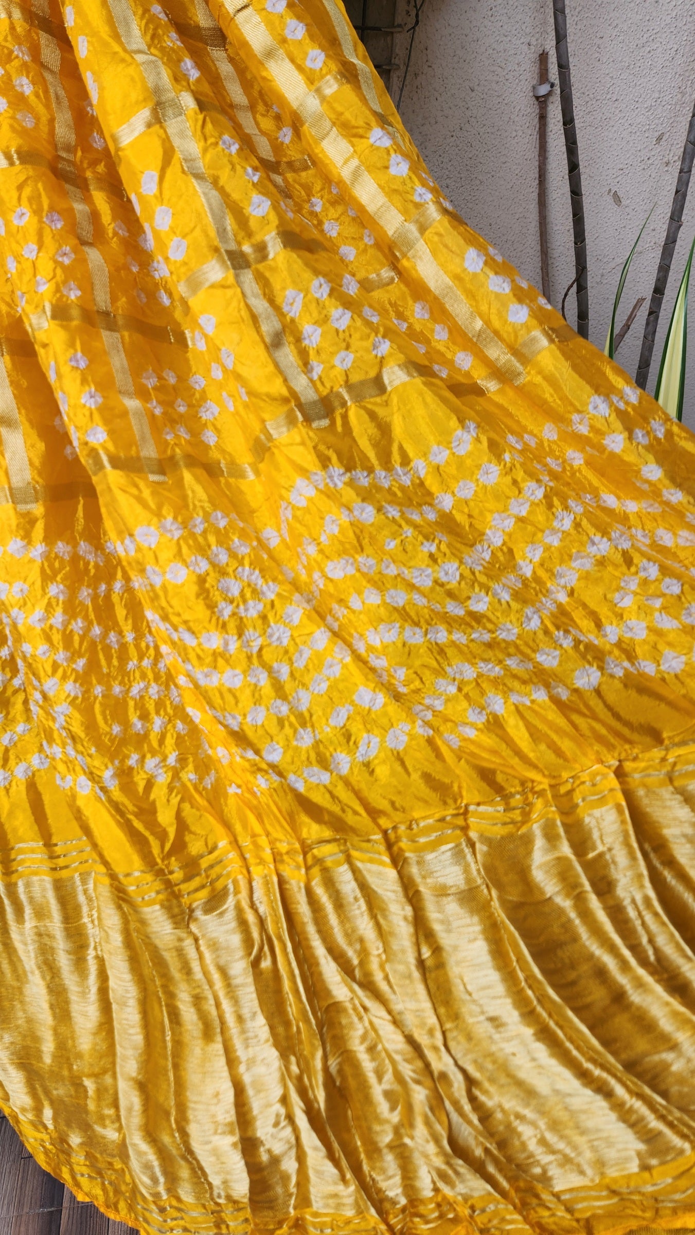 yellow dupatta bandhani dupatta