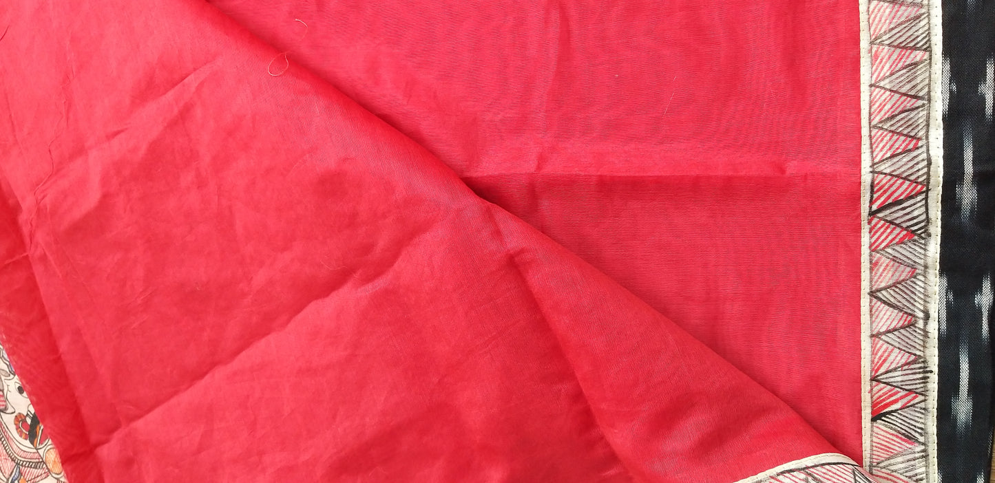 FUSION MADHUBANI SAREE