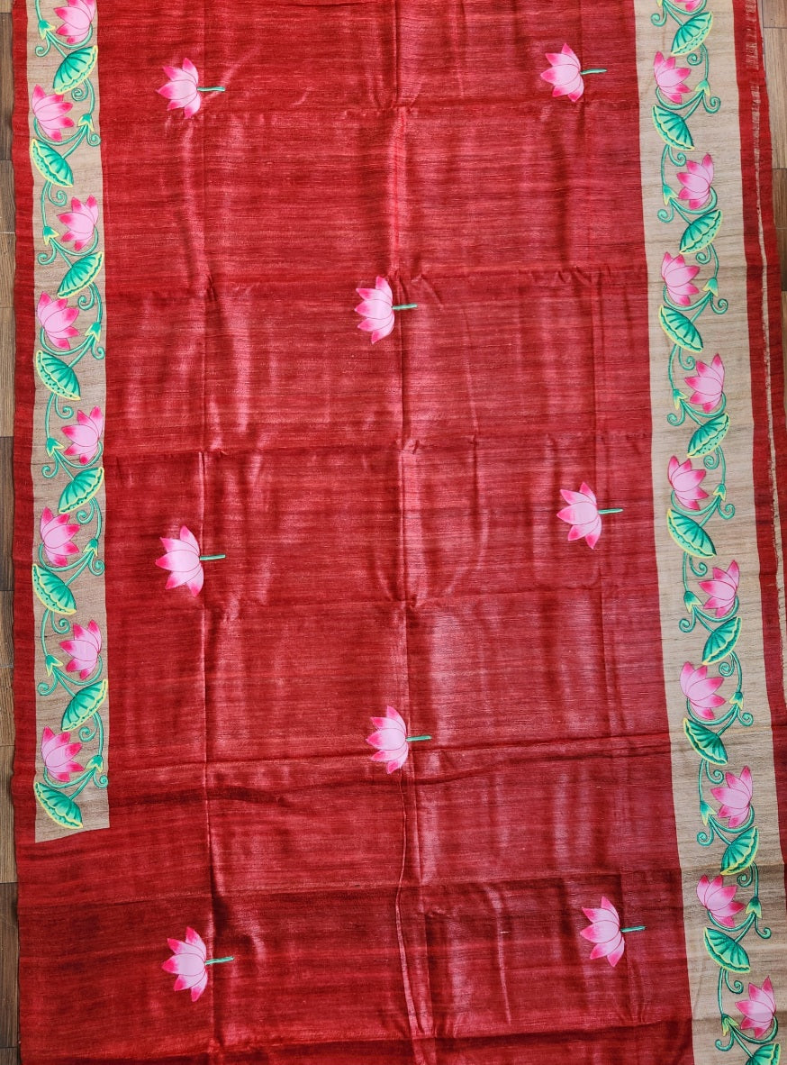 Red saree wedding shopping Pichwai saree cows Pichwai