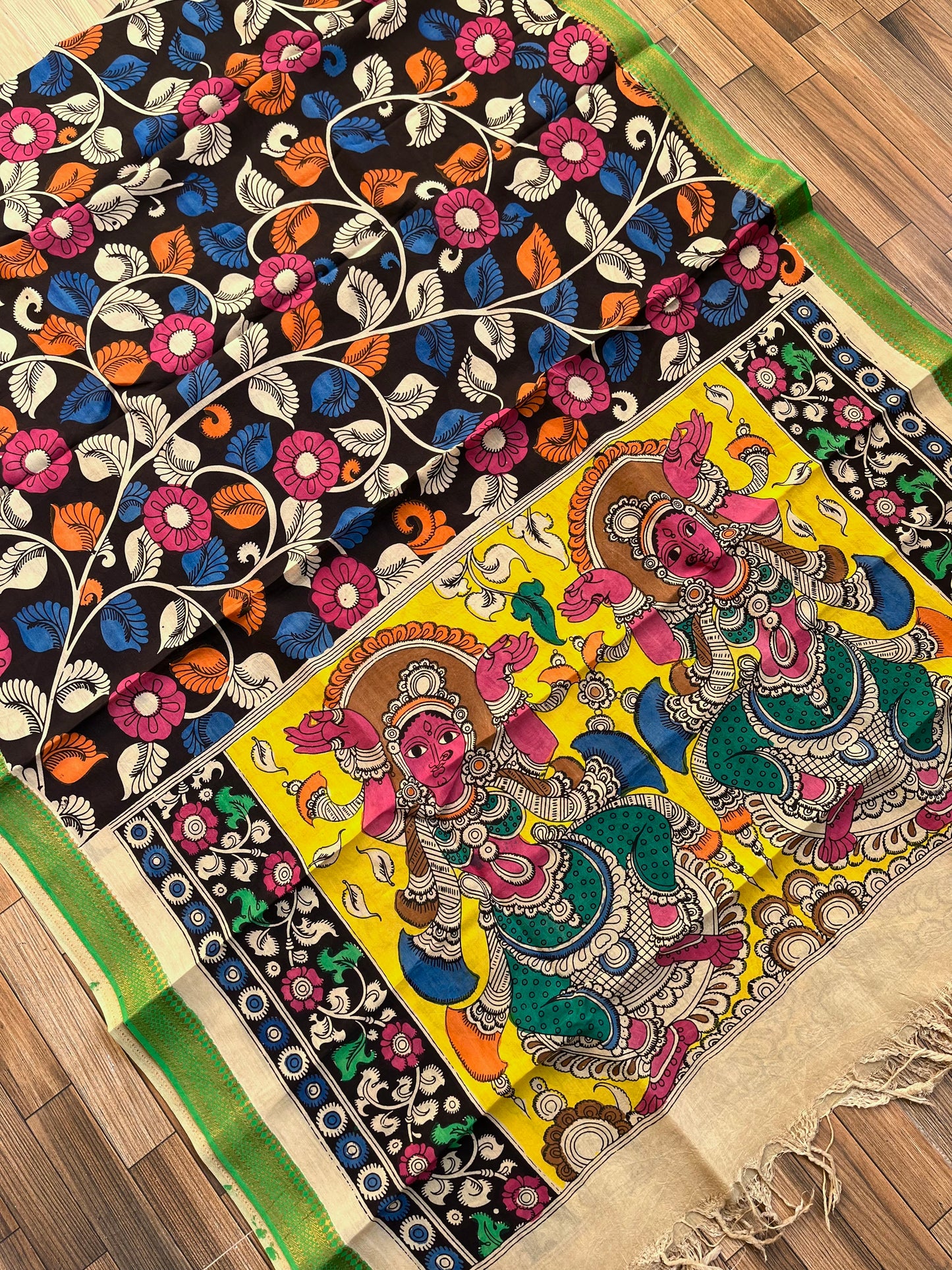 kalamkari silk dupatta pen kalamkari red dupatta