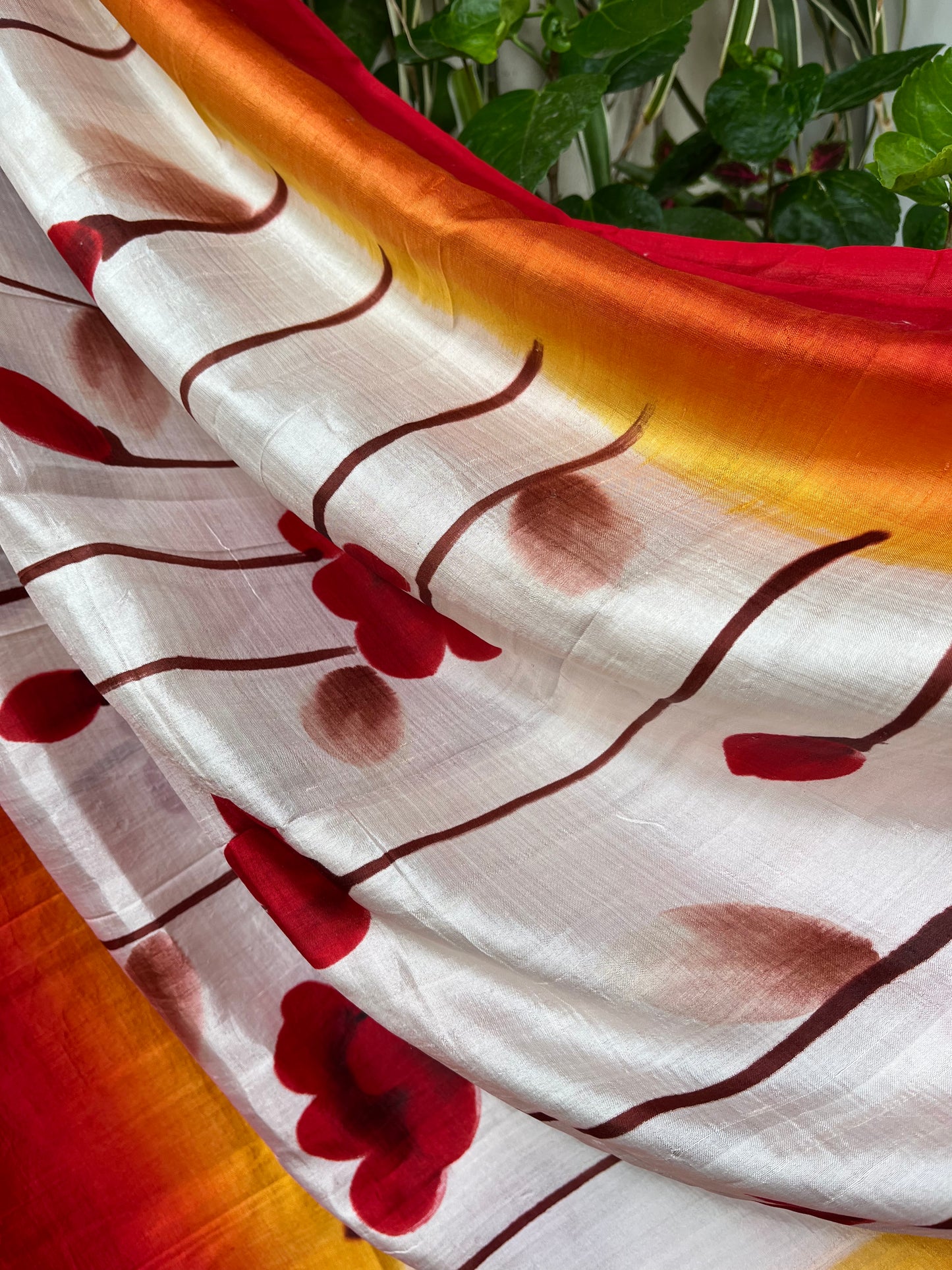 gorgeous dupatta silk dupatta red dupatta floral prints handmade