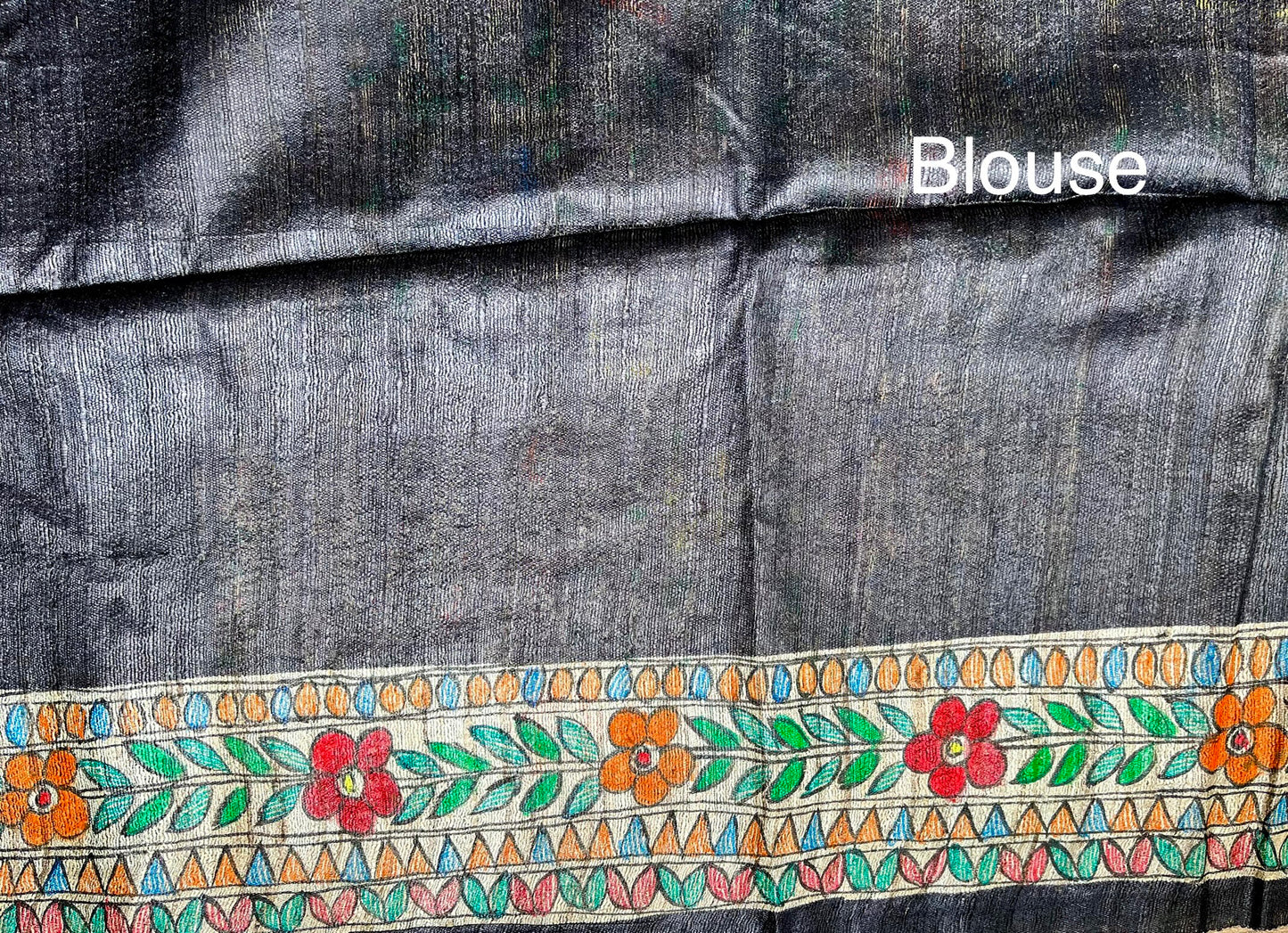 MADHUBANI HANDPAINTED SAREE - DURGA PUJA