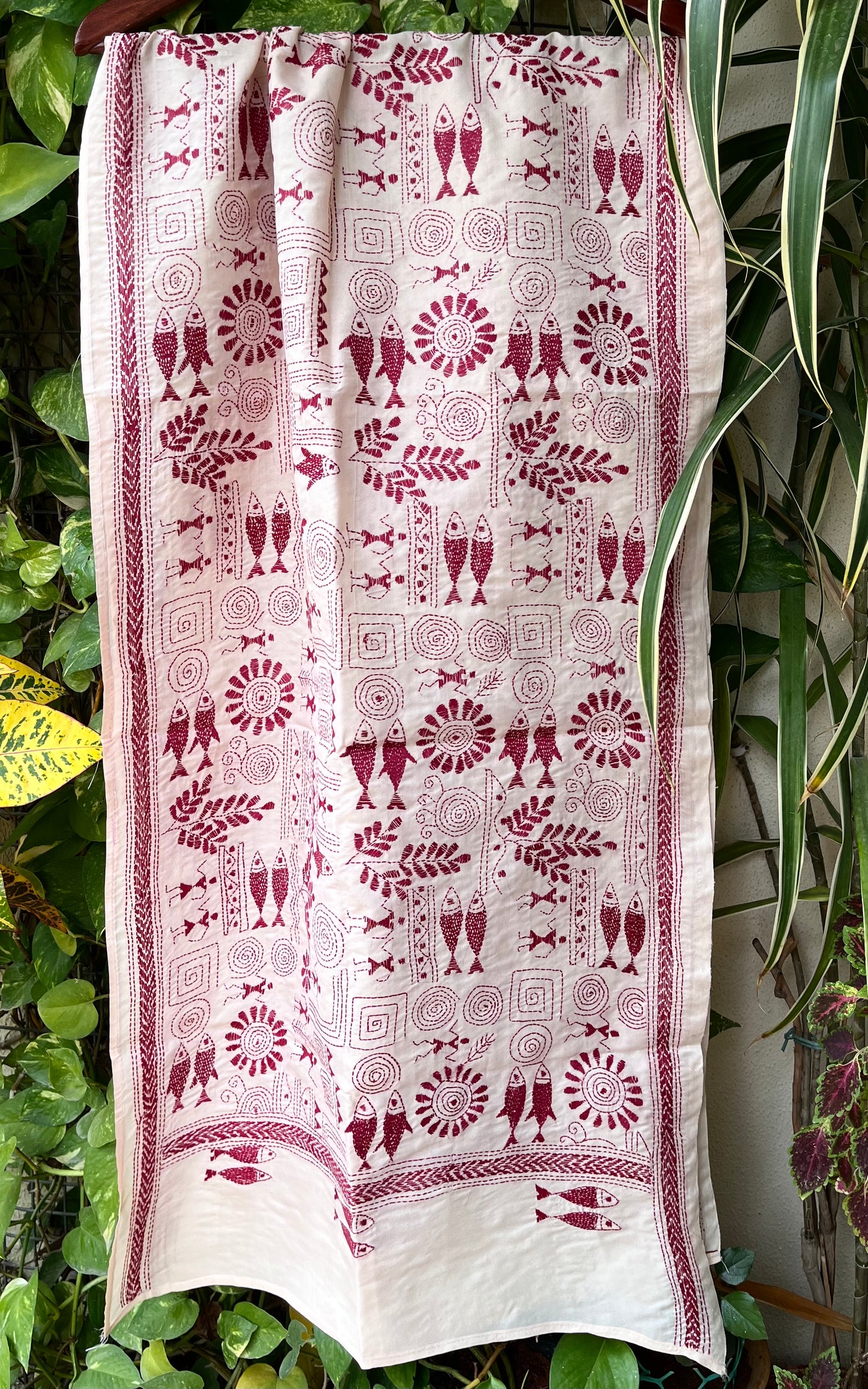 HAND EMBROIDERY STOLE WARLI warlistole stoles stole silkstole gifts indian